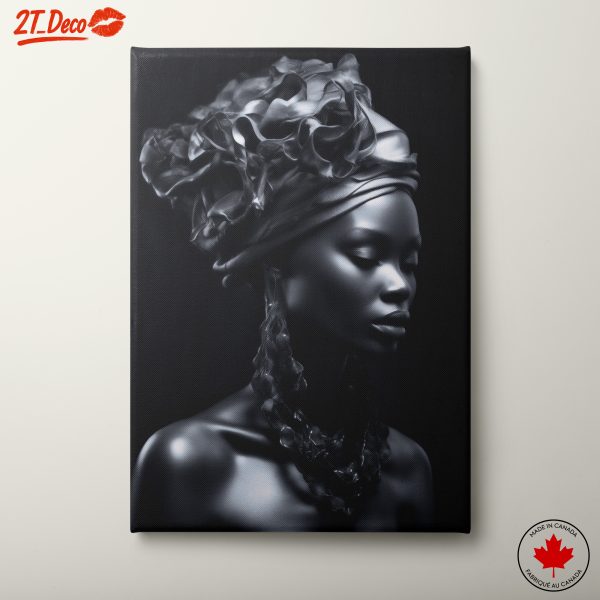 Elegant Afro Art Portrait in Monochrome