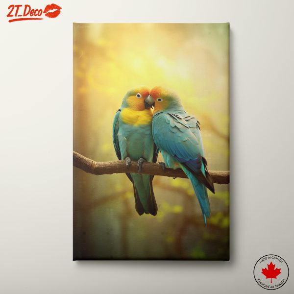 Couple of Colorful Birds on a Branch
