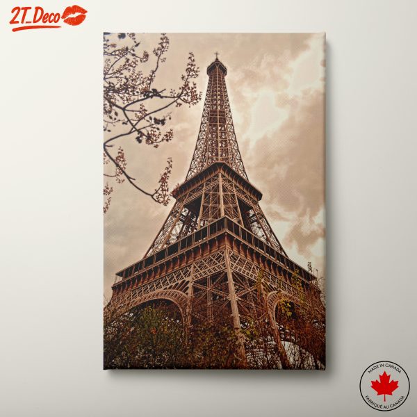 Eiffel Tower View Under Cloudy Sky