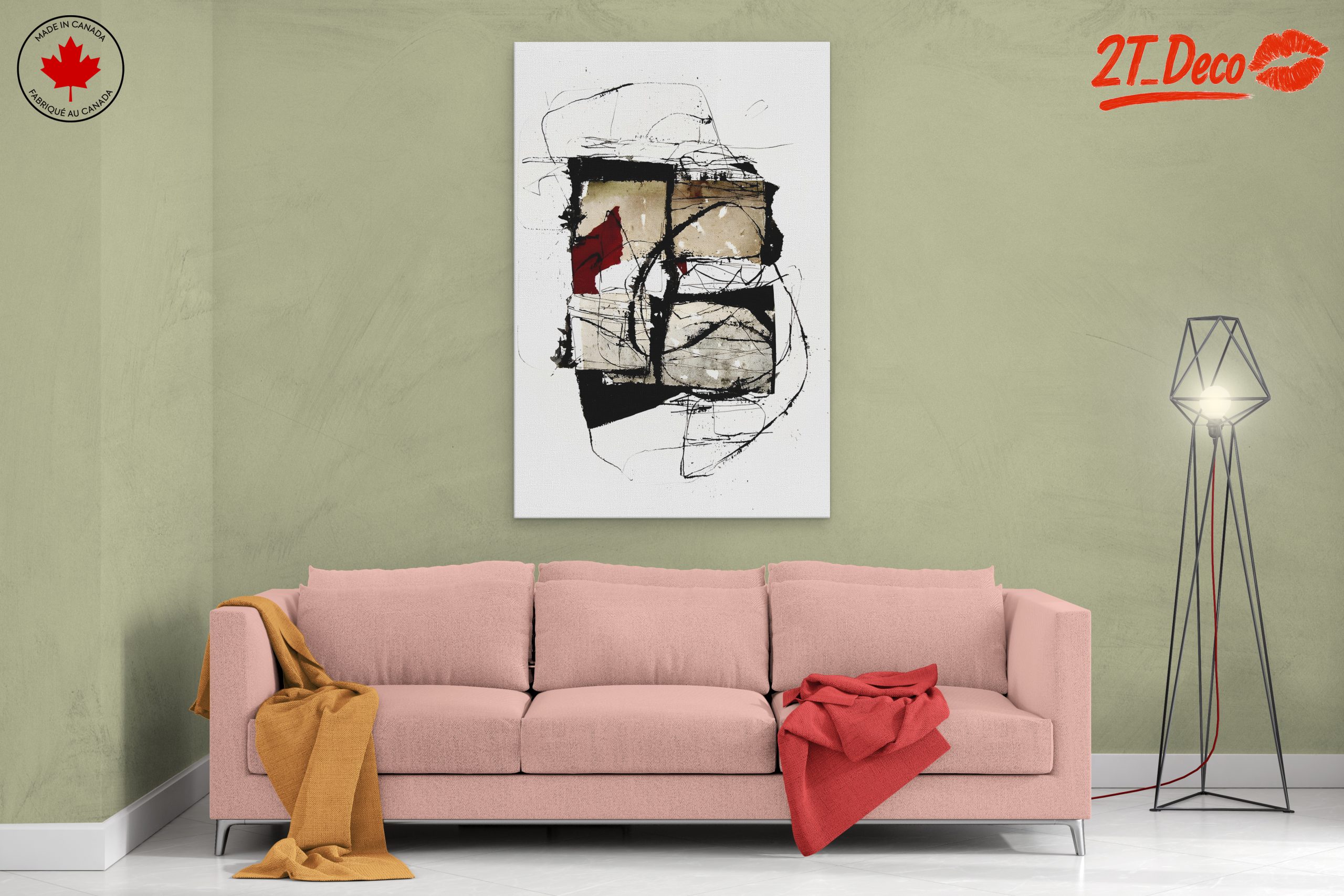 Contemporary Abstract Artwork with Geometric Shapes - Image 2