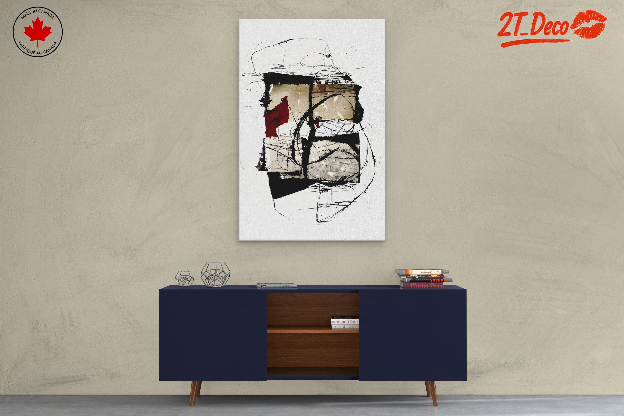 Contemporary Abstract Artwork with Geometric Shapes - Image 3