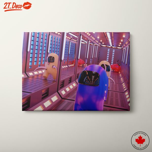 Among Us Game Characters in Space Environment