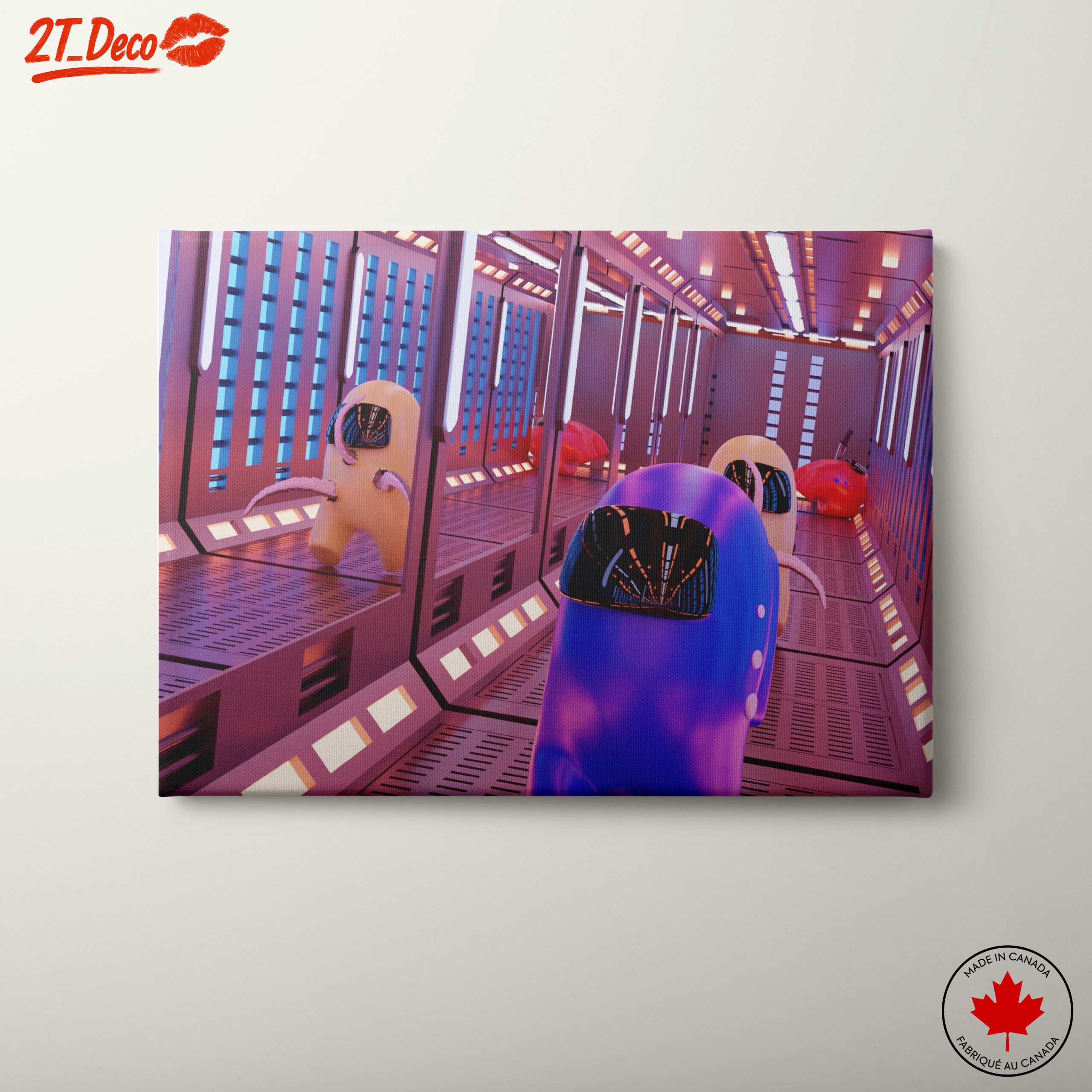 Among Us Game Characters in Space Environment