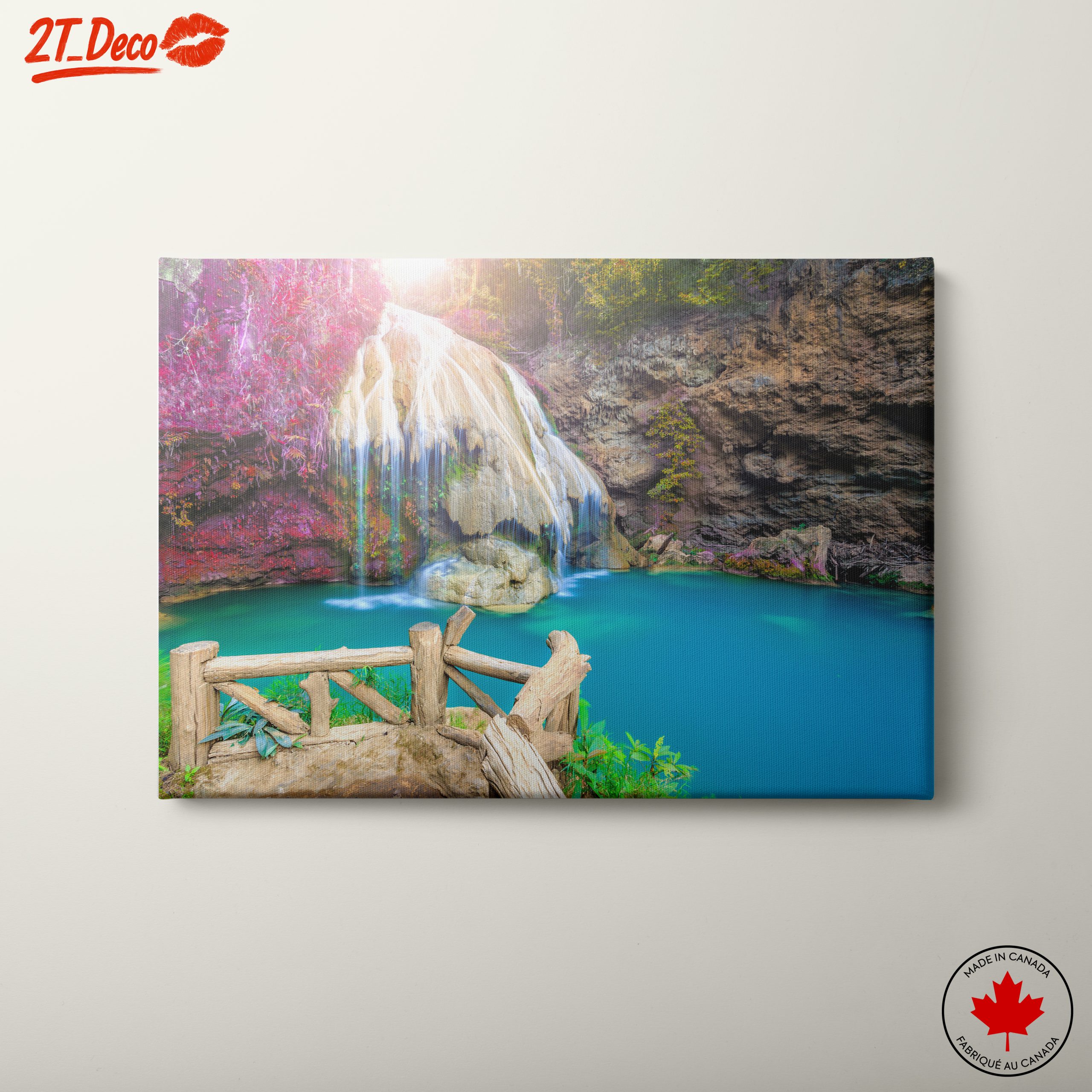 Serene Waterfall Over Turquoise Pool