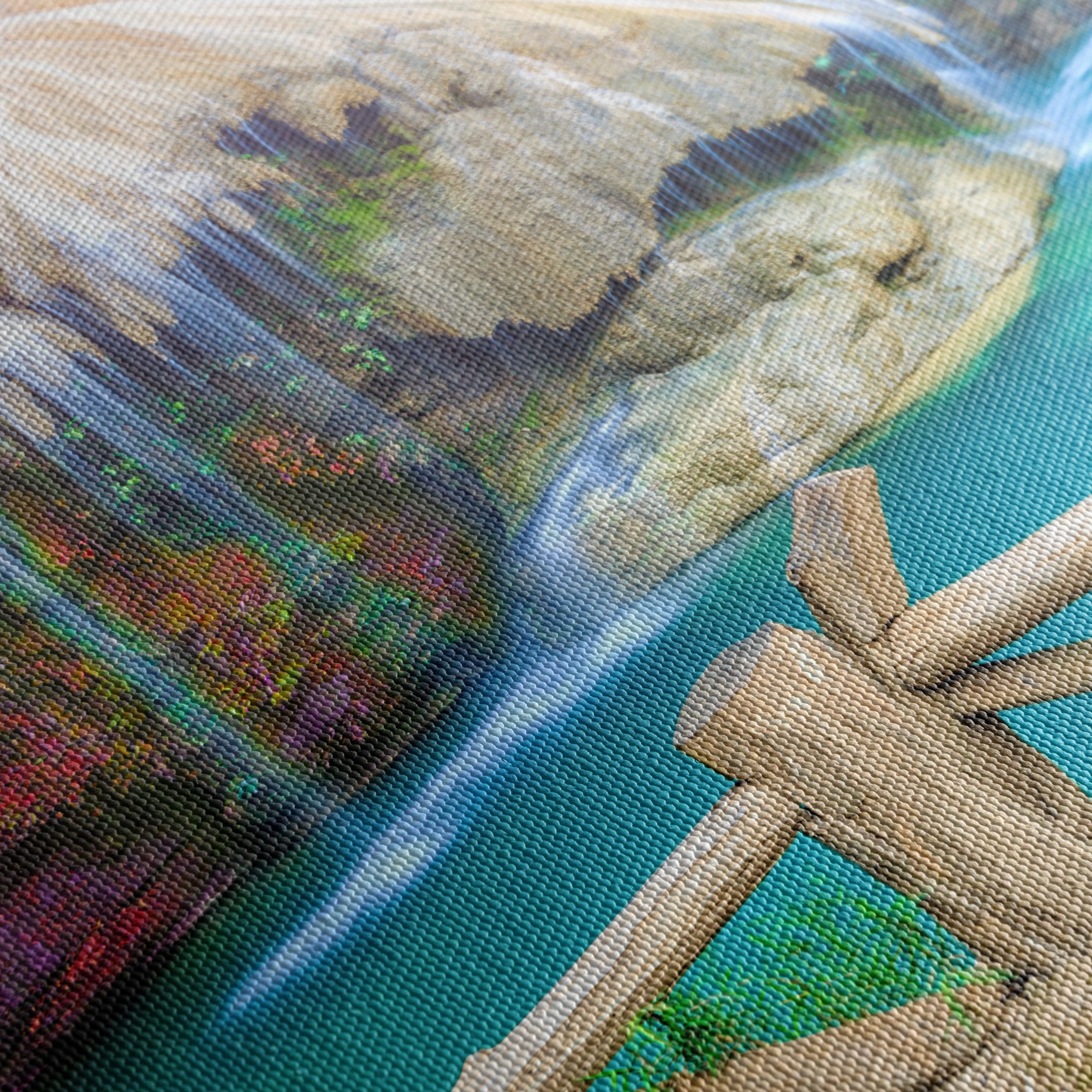 Serene Waterfall Over Turquoise Pool - Image 5