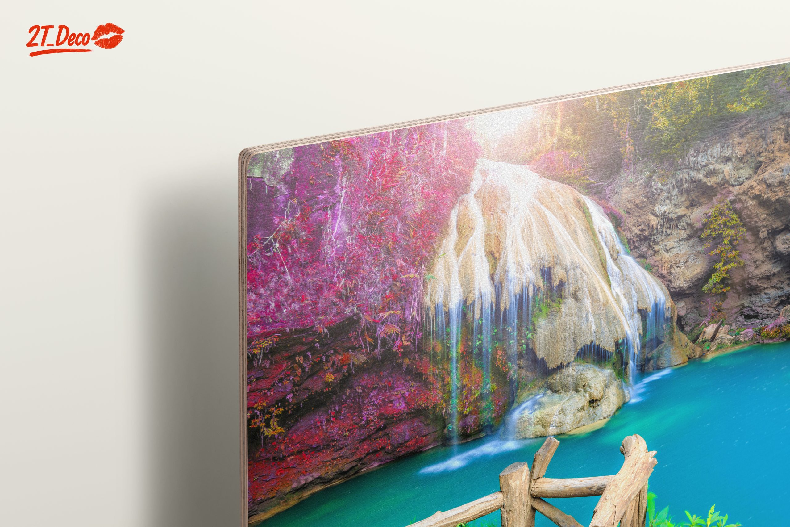 Serene Waterfall Over Turquoise Pool - Image 15