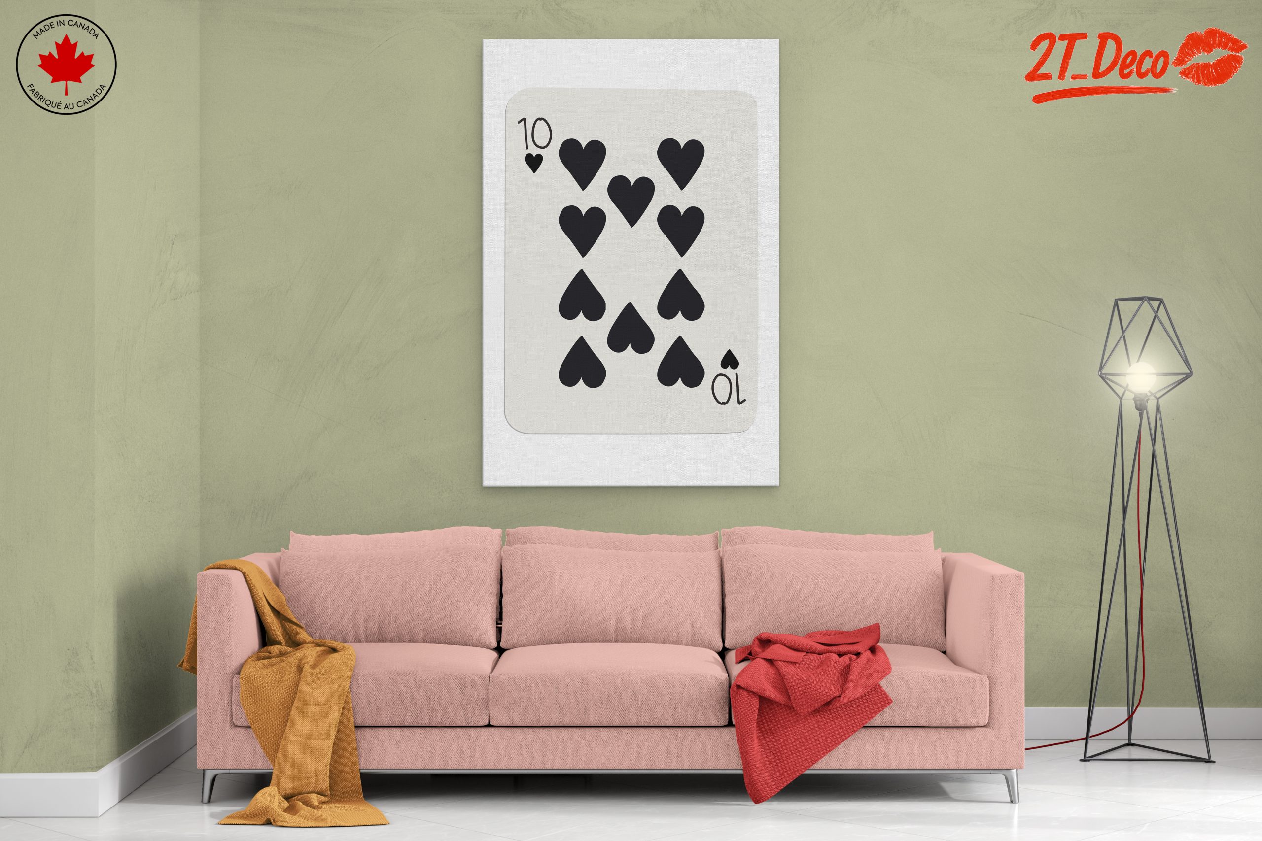 Stylish Ten of Hearts Card Art - Image 2