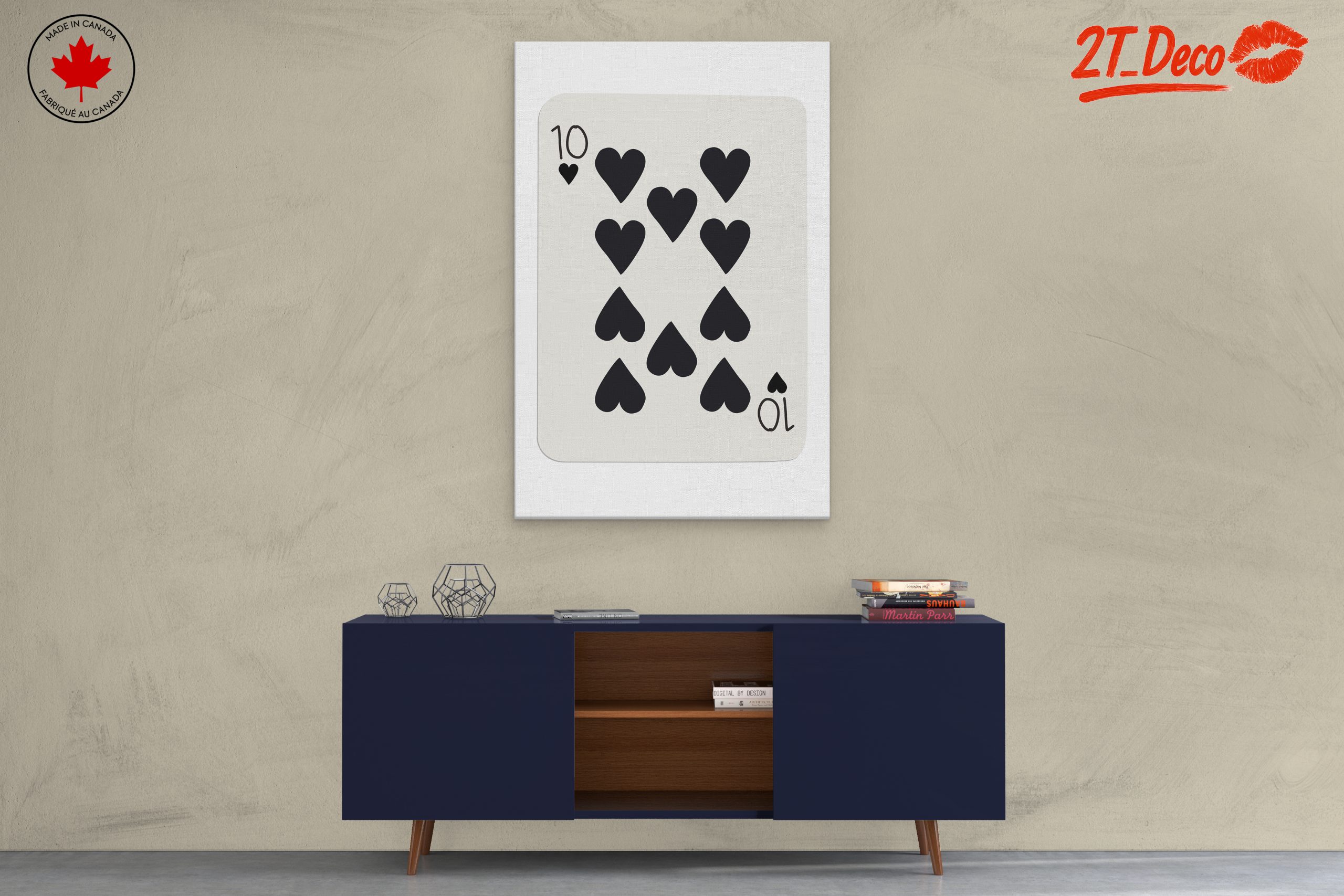 Stylish Ten of Hearts Card Art - Image 3