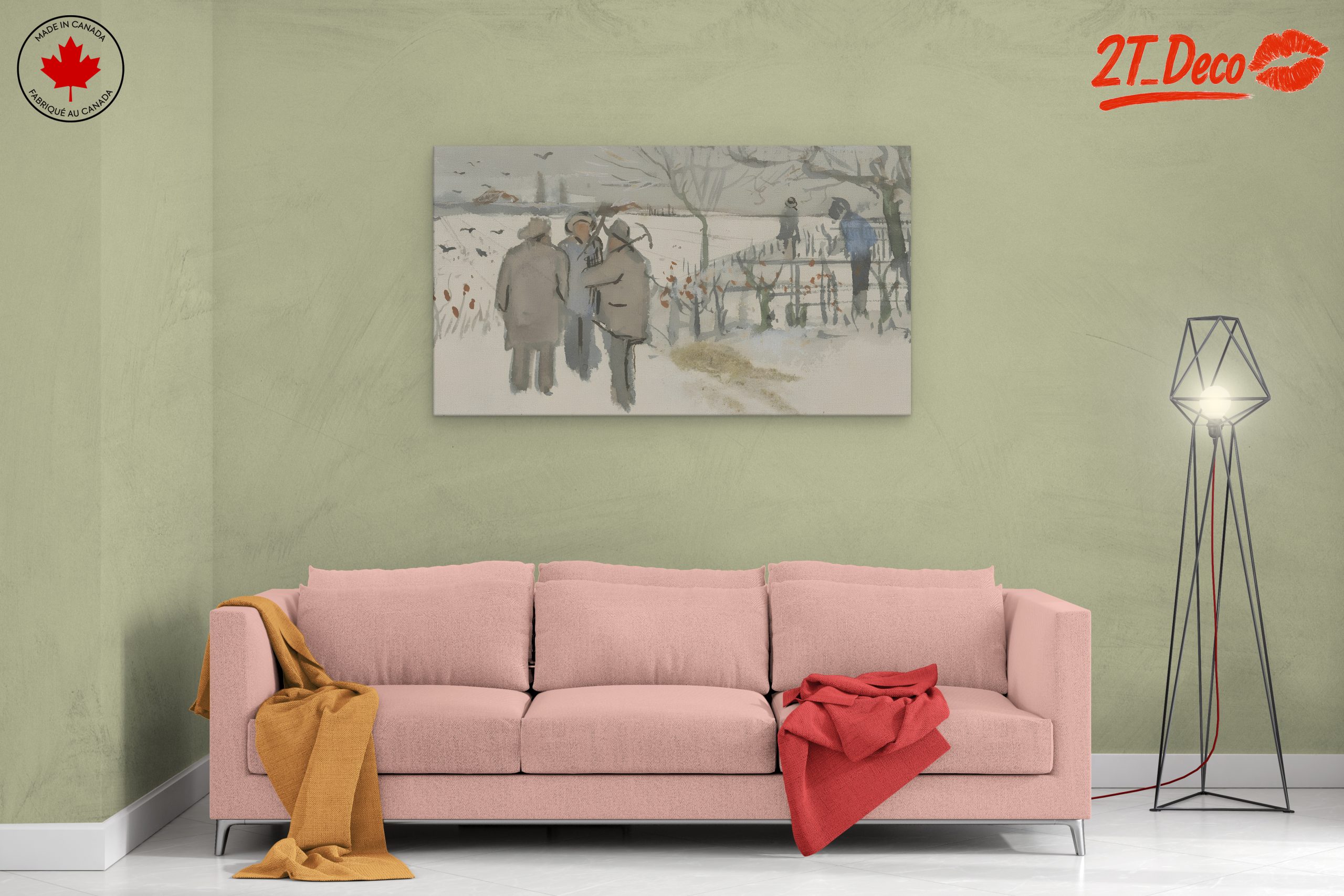 Serene Winter Landscape with Figures - Image 2