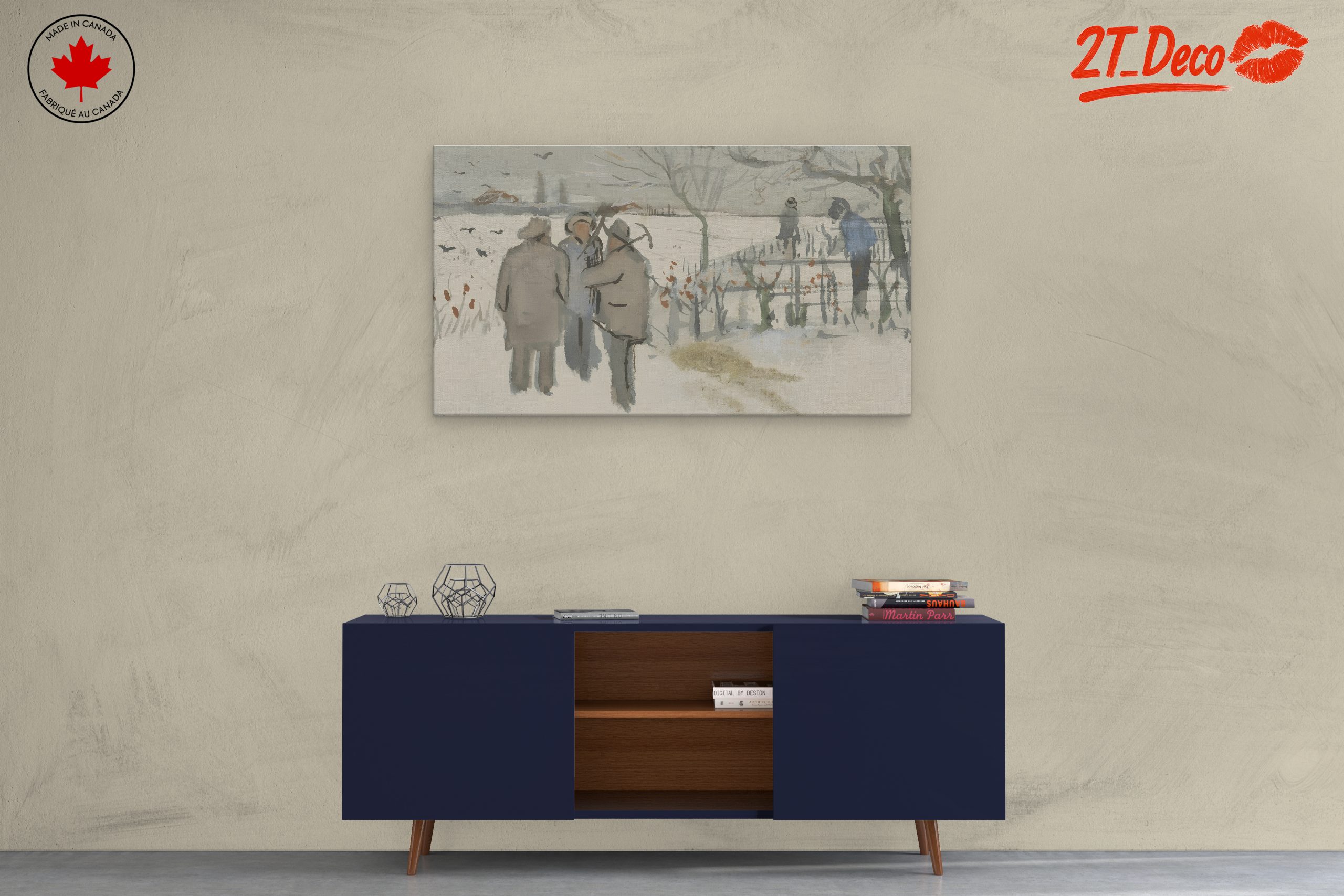 Serene Winter Landscape with Figures - Image 3
