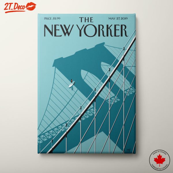 The New Yorker Cover Art with Brooklyn Bridge