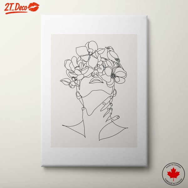 Minimalist Floral Line Art of a Woman