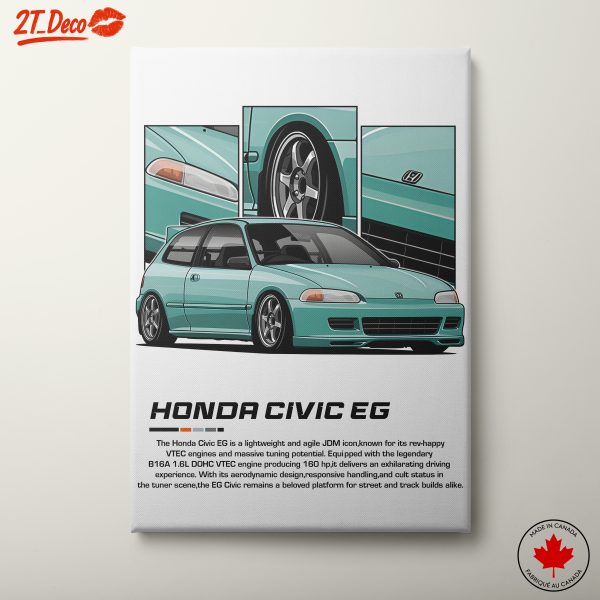 Vintage Honda Civic EG Car Poster Art