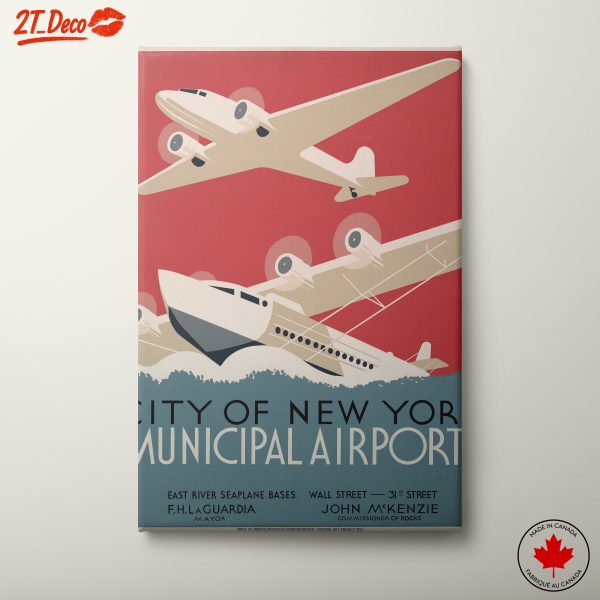 Vintage Travel Poster for New York Municipal Airports
