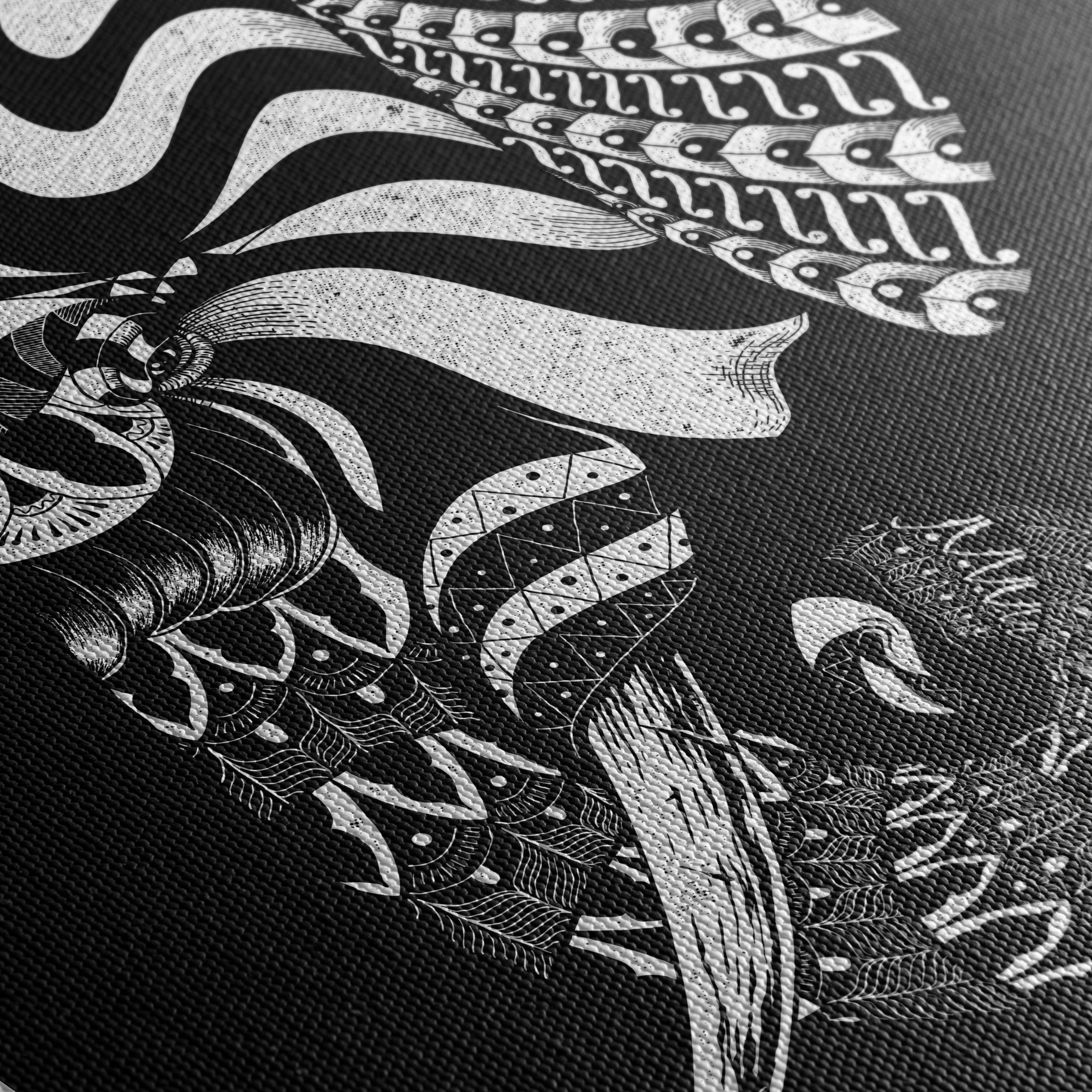 Artistic Elephant Design in Black and White - Image 5