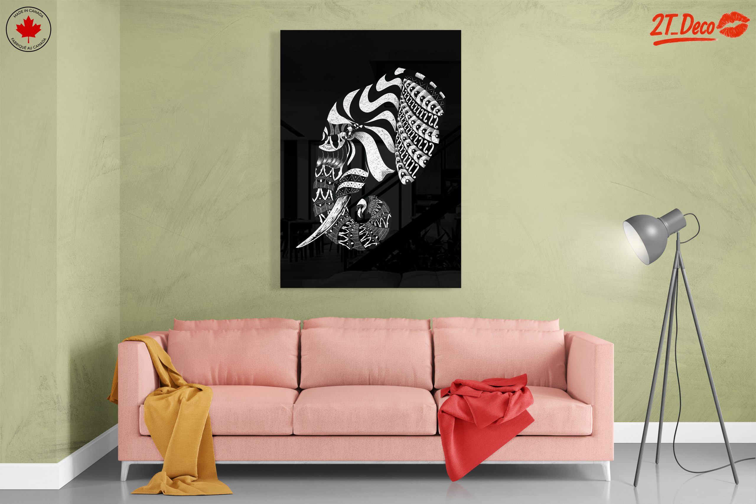 Artistic Elephant Design in Black and White - Image 7
