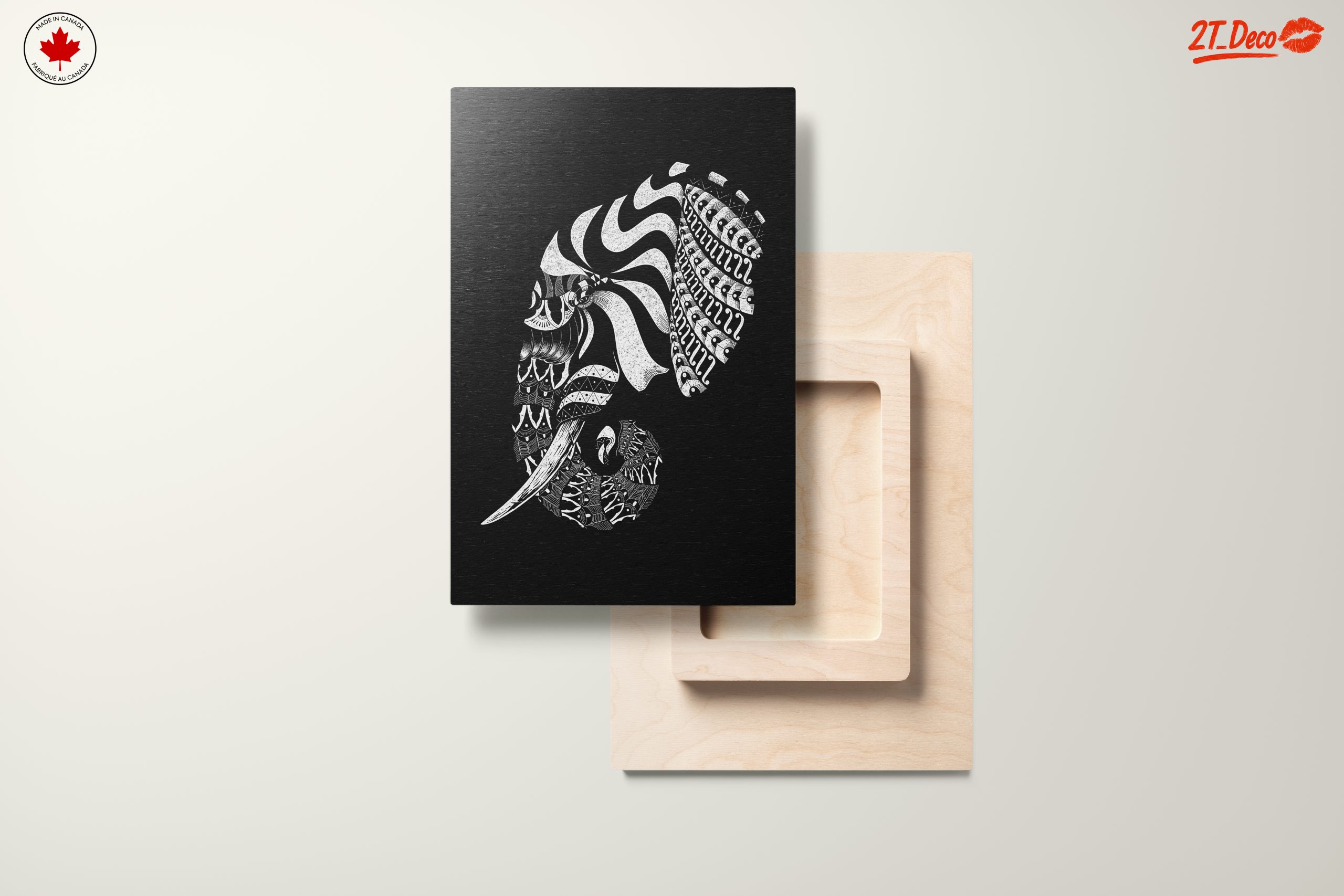Artistic Elephant Design in Black and White - Image 11