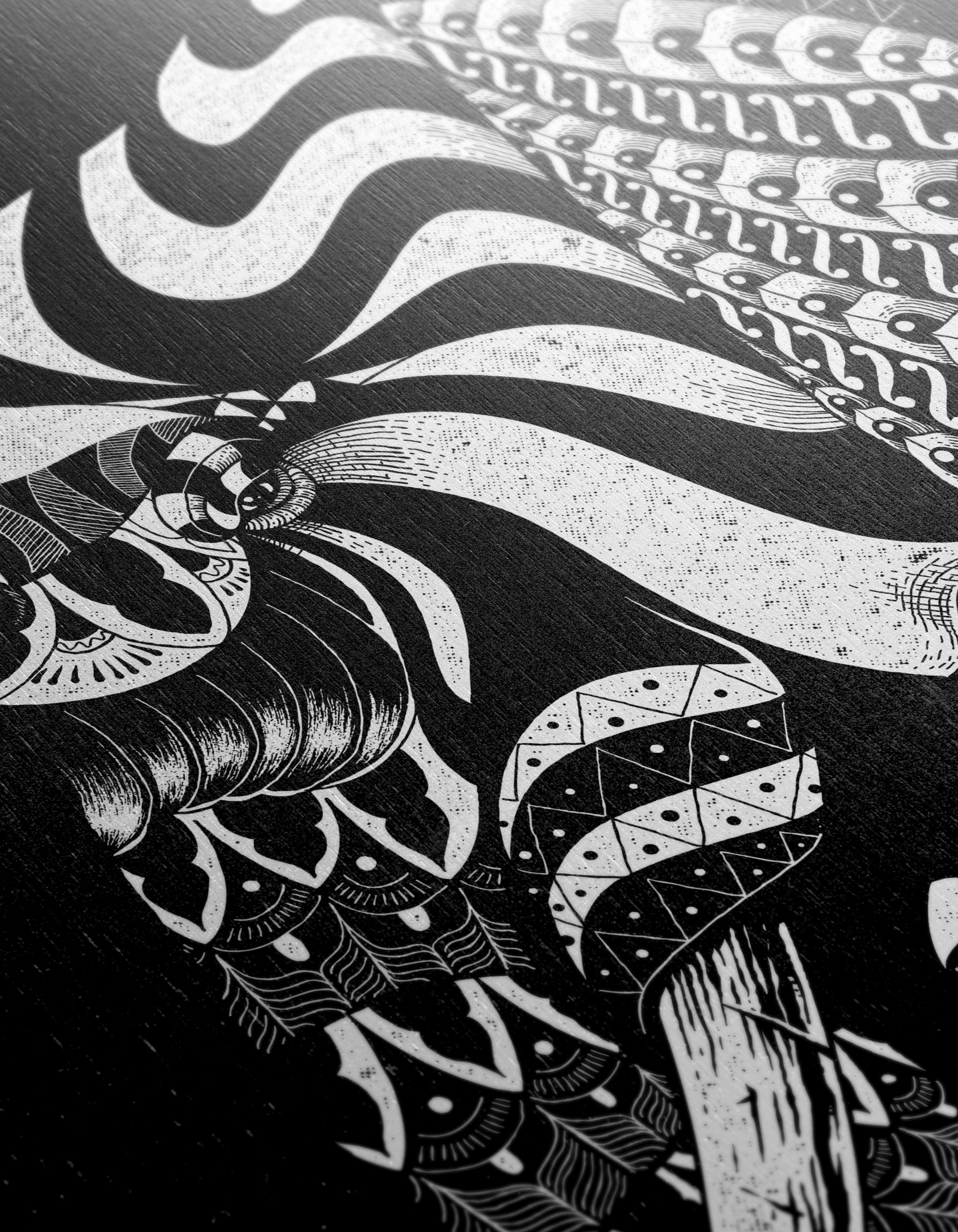 Artistic Elephant Design in Black and White - Image 12