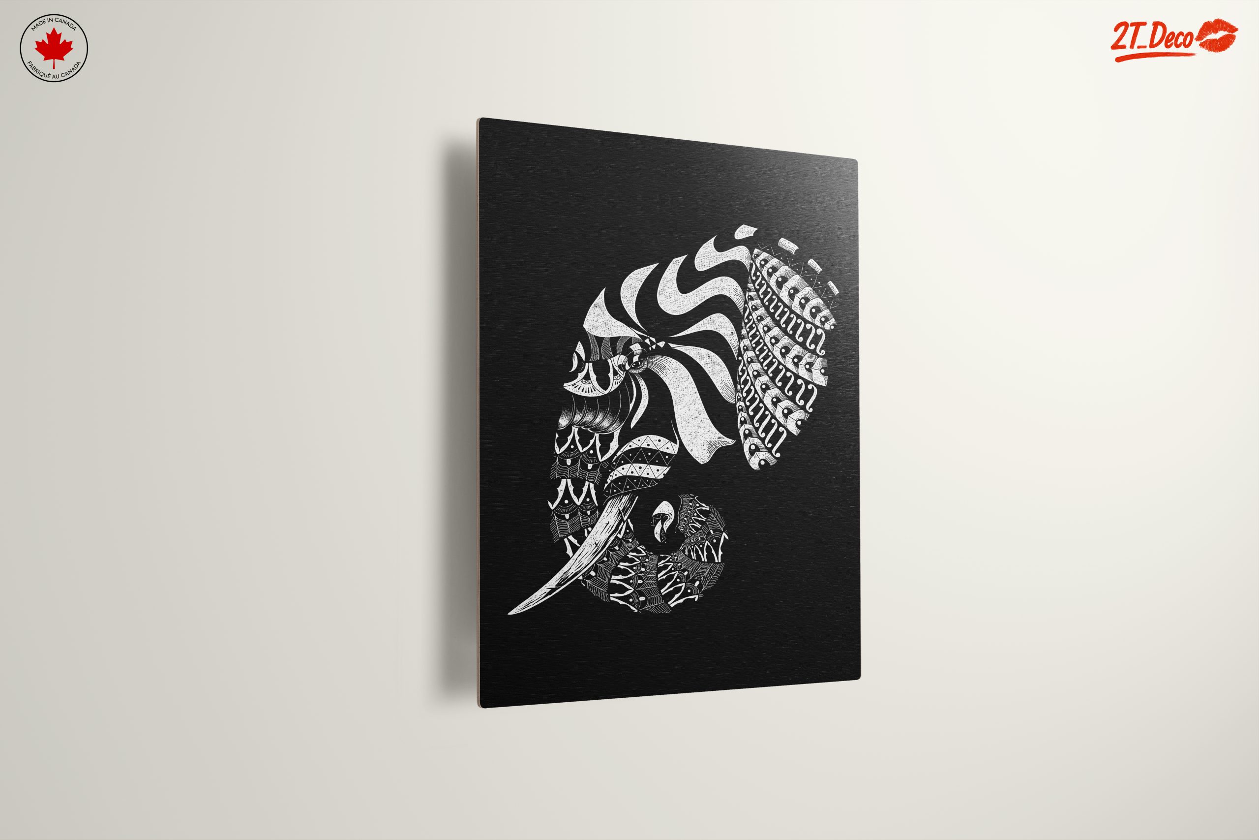Artistic Elephant Design in Black and White - Image 13