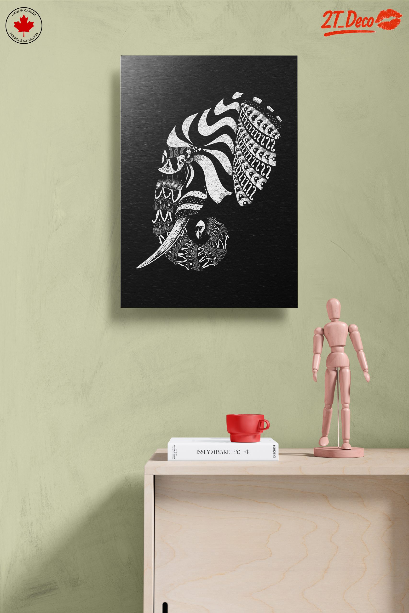 Artistic Elephant Design in Black and White - Image 14
