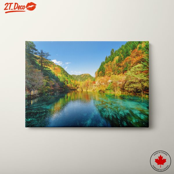 Serene Autumn Landscape by Tranquil Waters