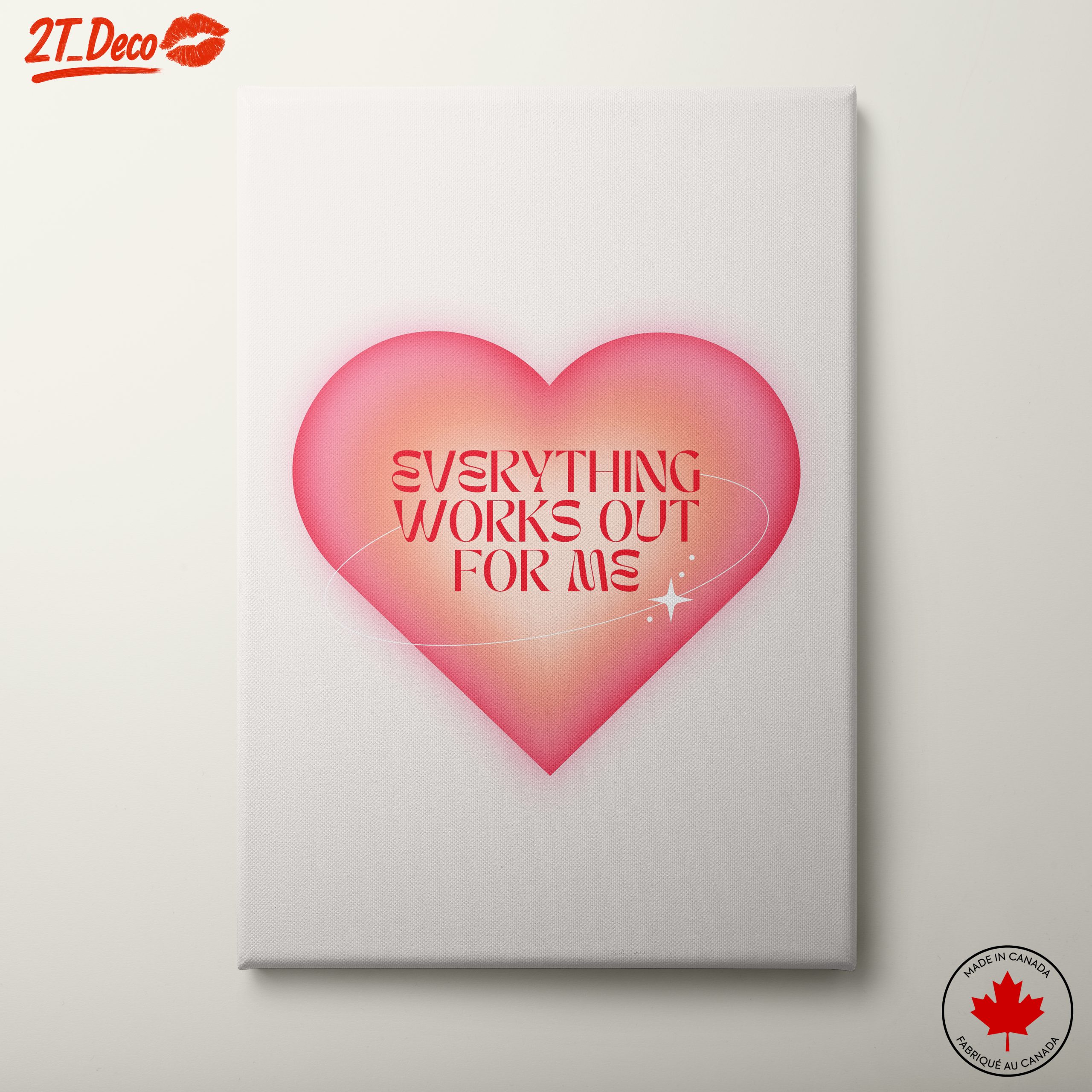 Everything Works Out Motivation Heart Art