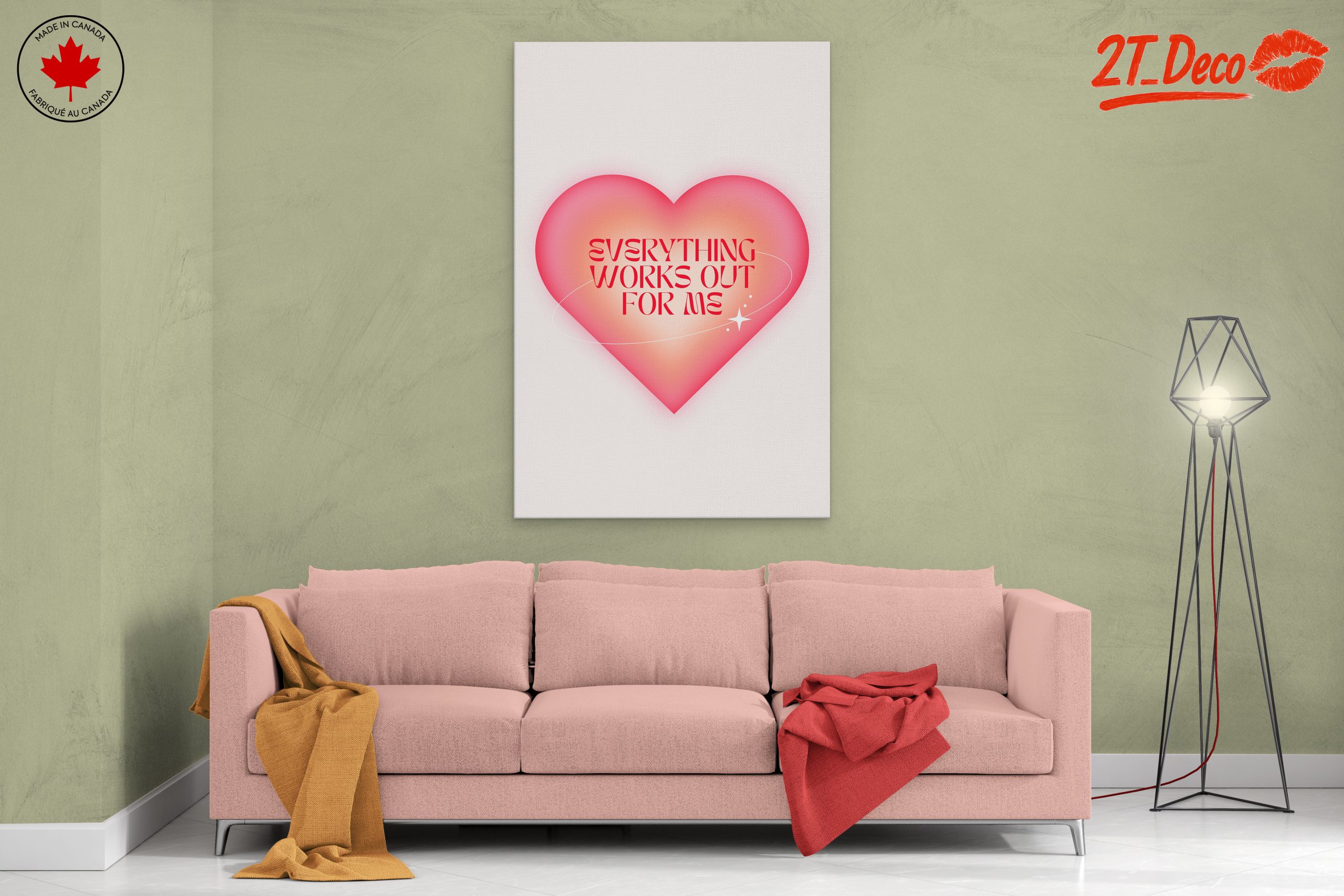 Everything Works Out Motivation Heart Art - Image 2