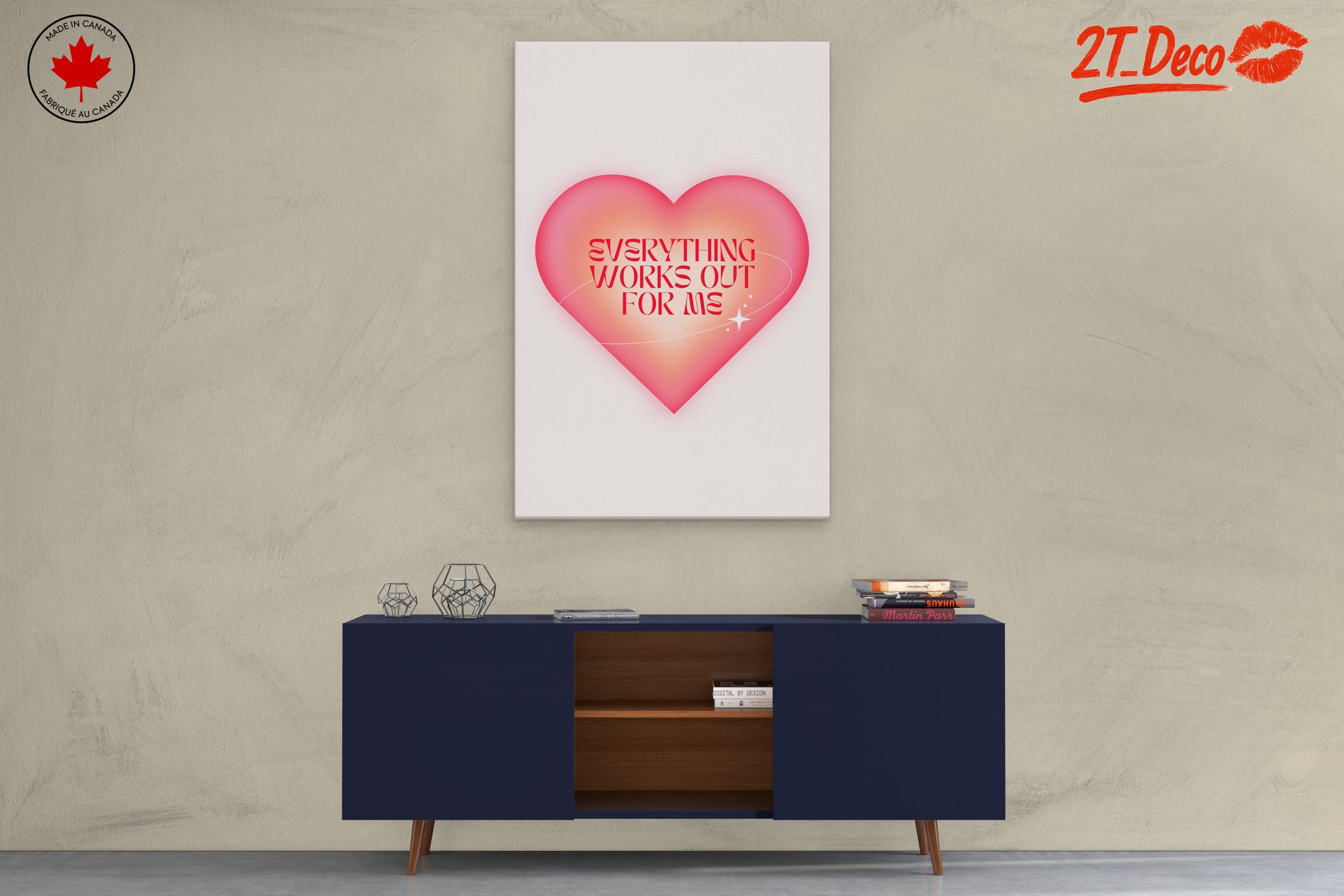 Everything Works Out Motivation Heart Art - Image 3