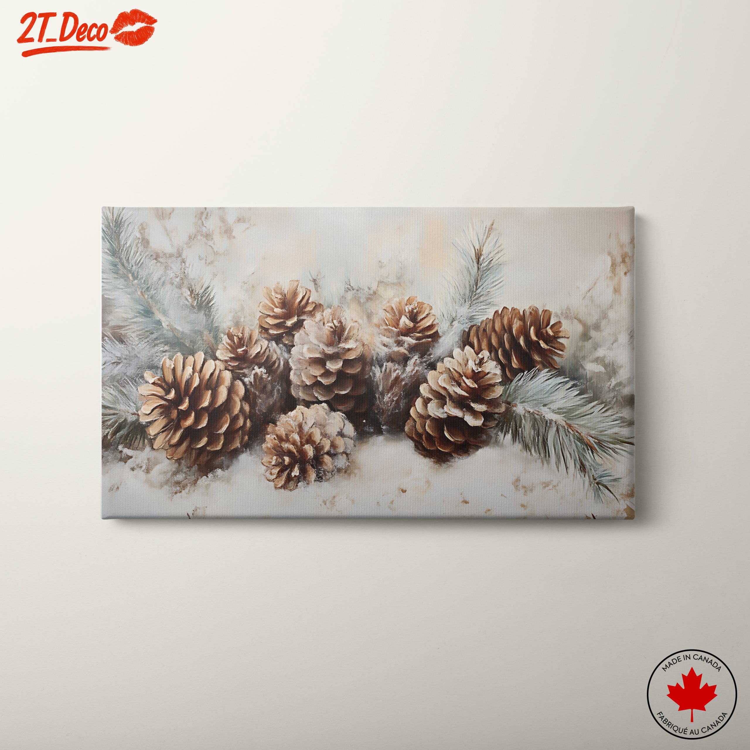 Botanical Art Featuring Pinecones and Greenery