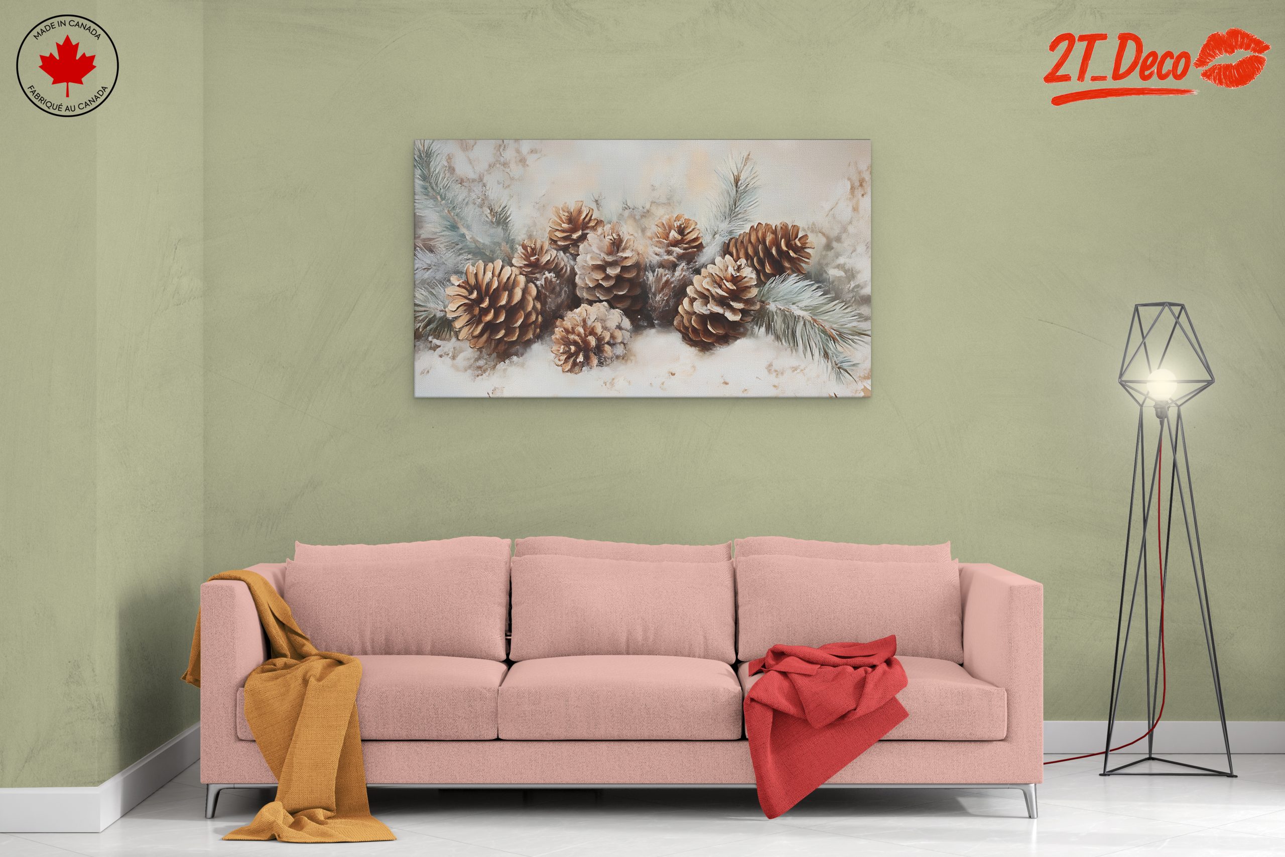 Botanical Art Featuring Pinecones and Greenery - Image 2