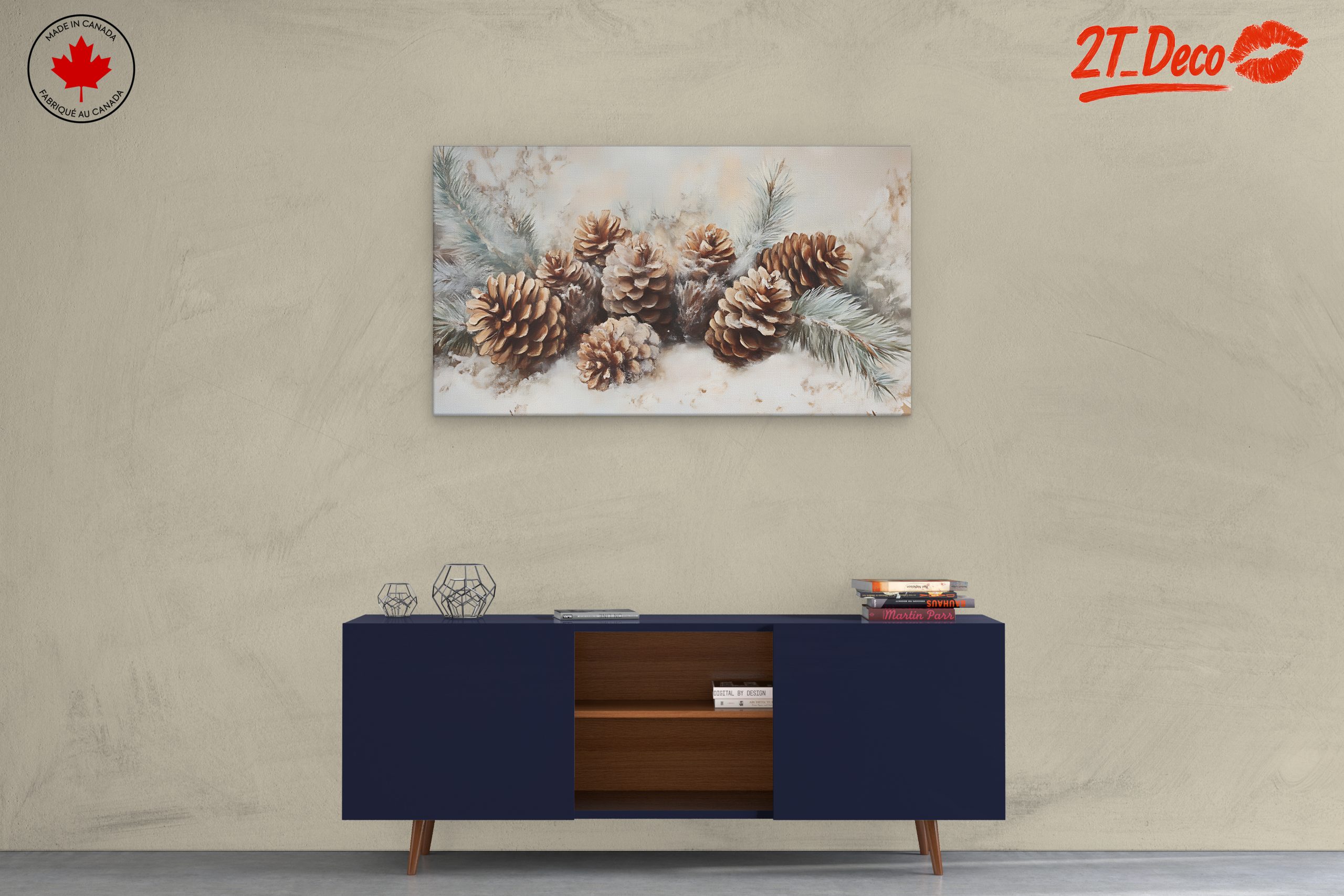 Botanical Art Featuring Pinecones and Greenery - Image 3