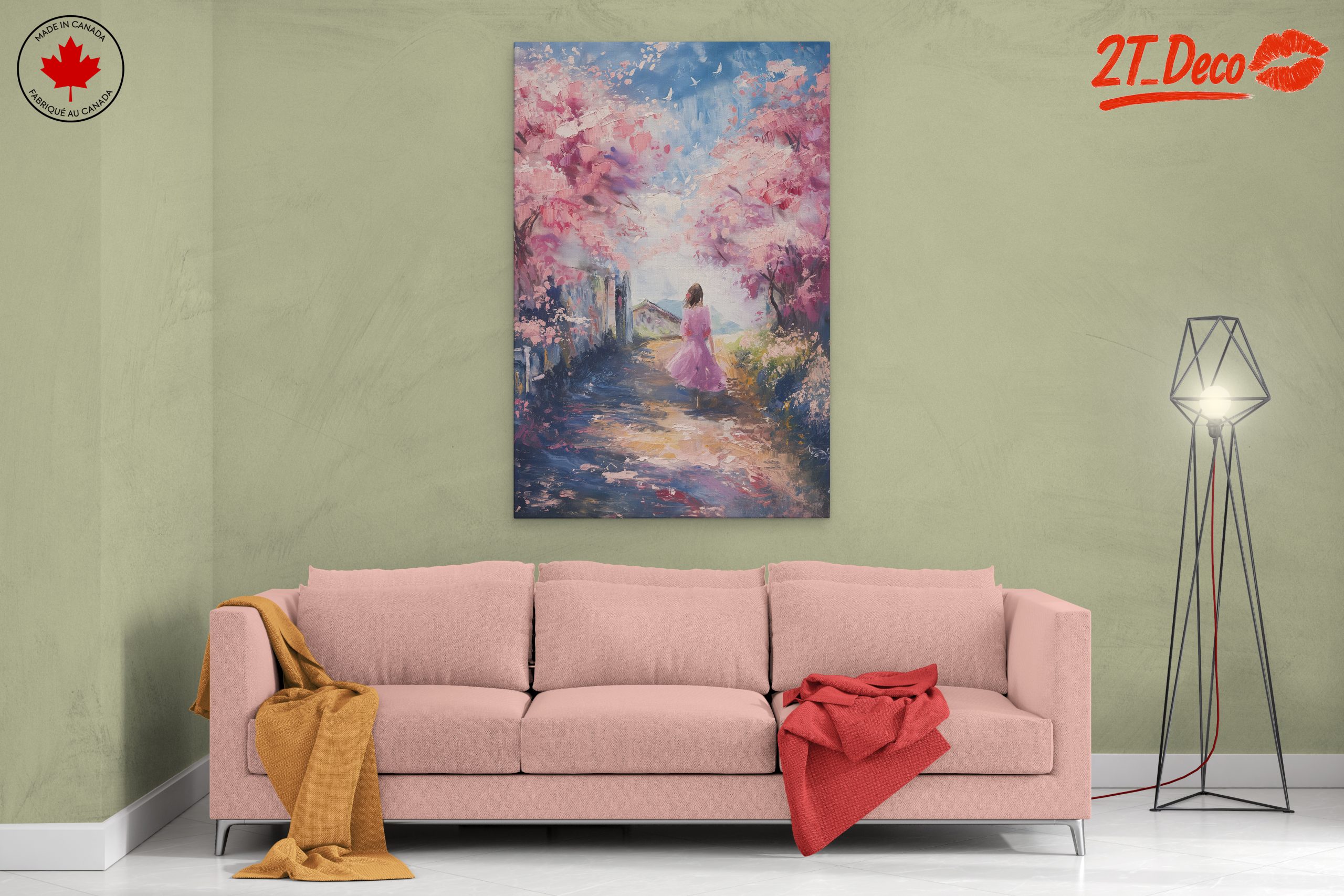 Dreamy Abstract Landscape with Cherry Blossoms - Image 2