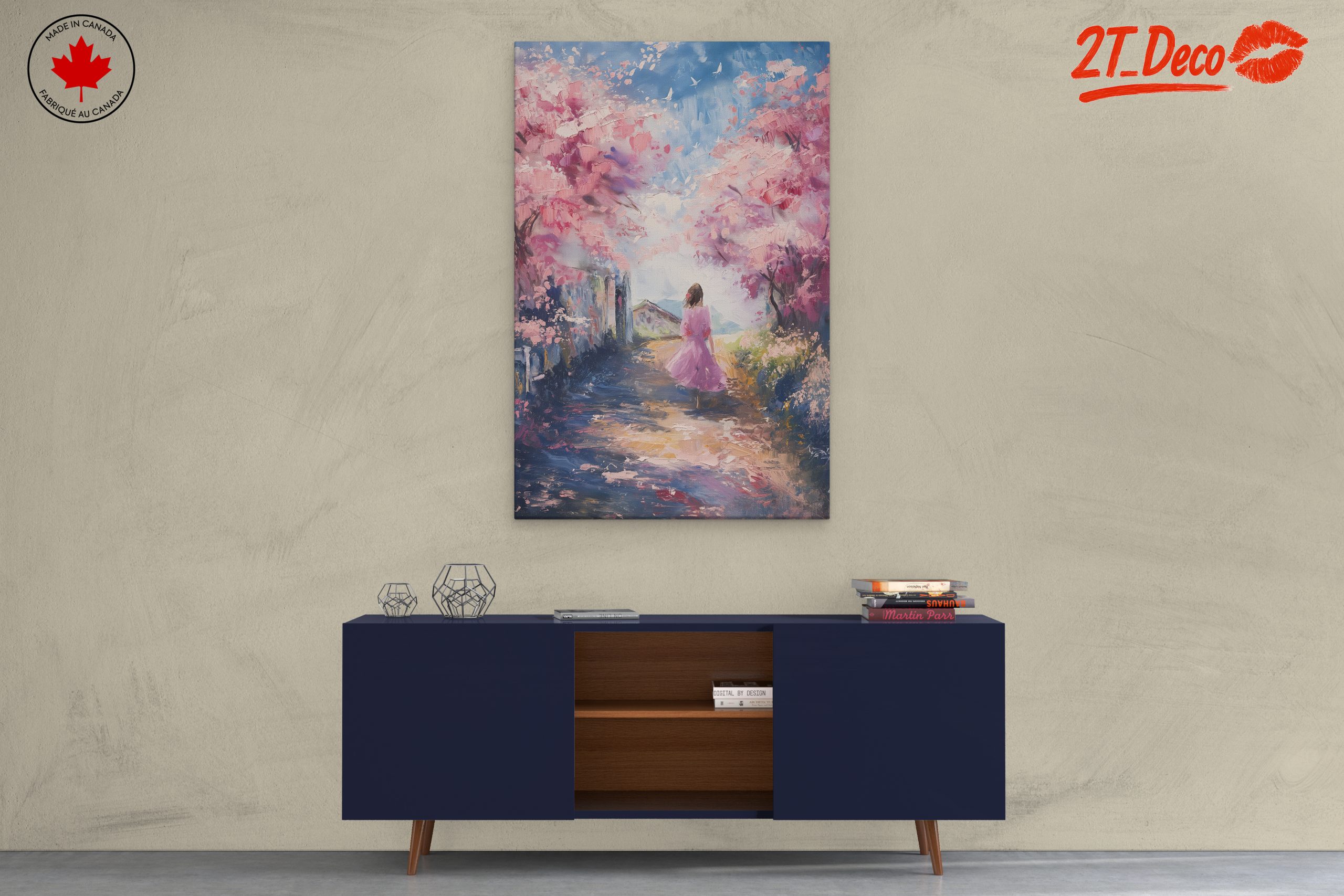 Dreamy Abstract Landscape with Cherry Blossoms - Image 3