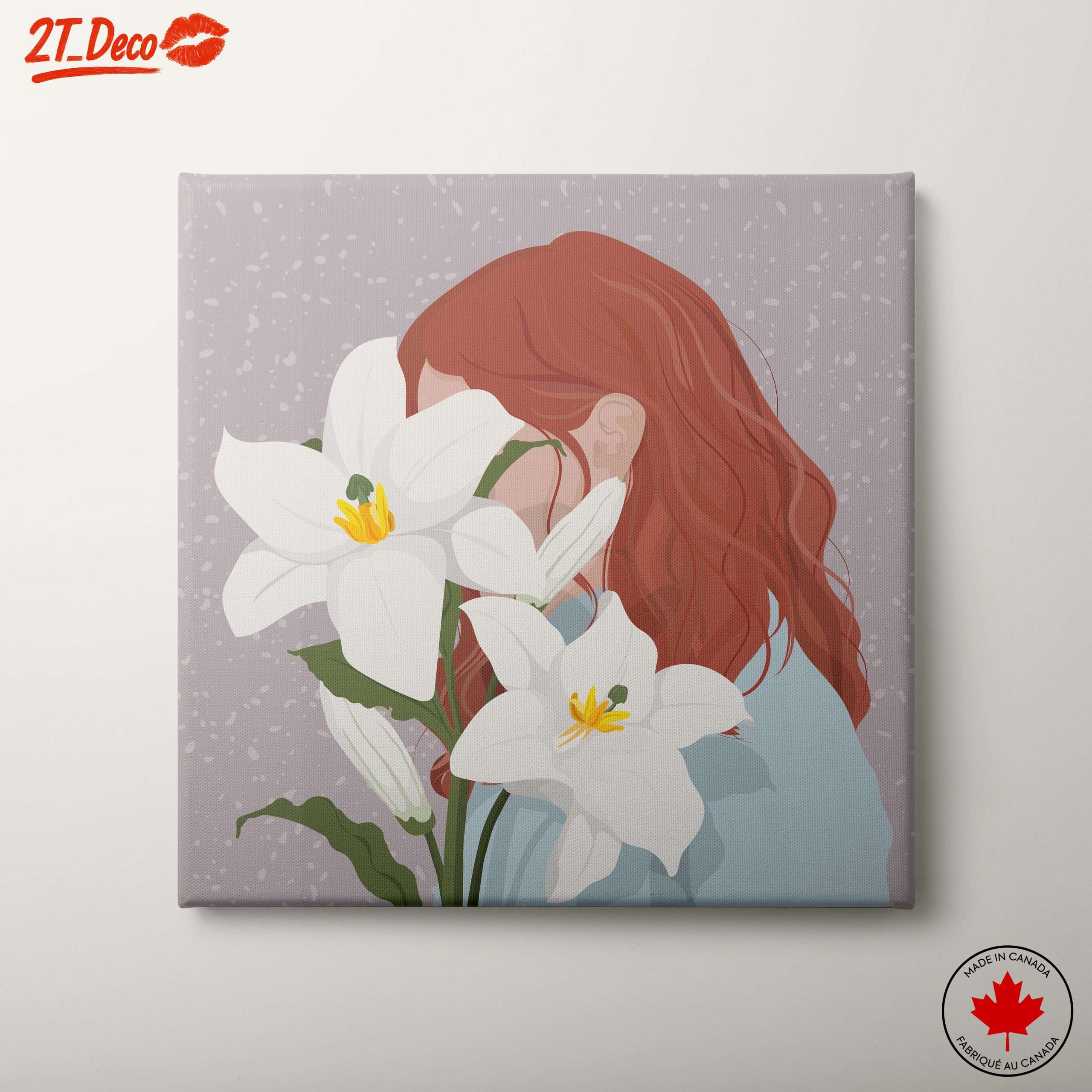 Modern Woman Portrait with Lilies