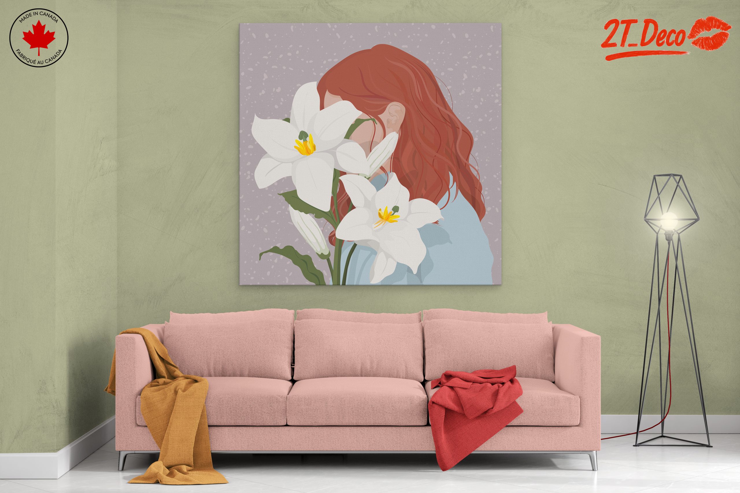 Modern Woman Portrait with Lilies - Image 2