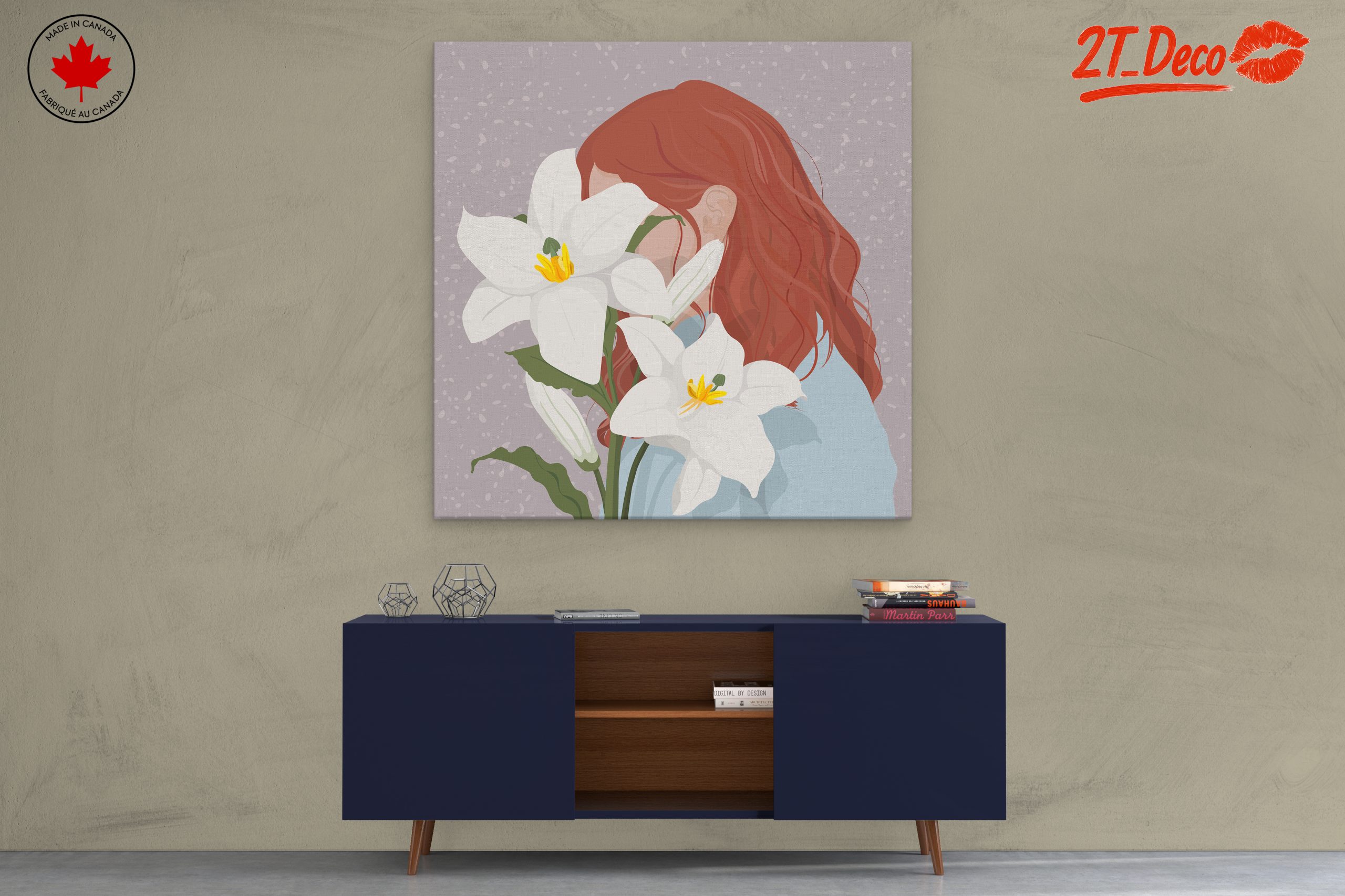 Modern Woman Portrait with Lilies - Image 3