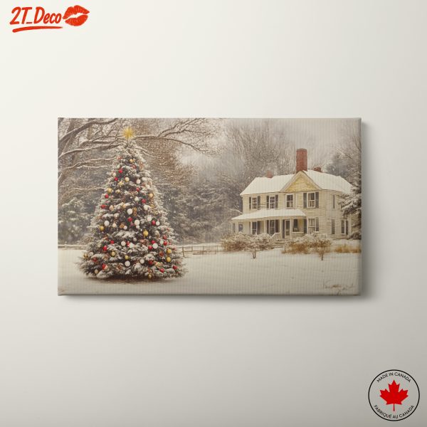 Beautiful Christmas Tree in Snowy Landscape