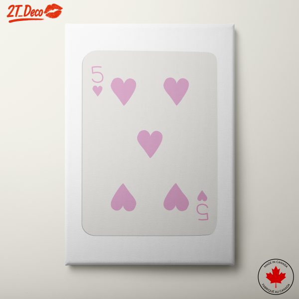 Five of Hearts Playing Card Art
