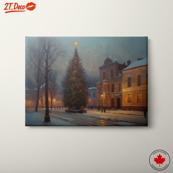 Cozy Christmas Scene with Tree and Snow
