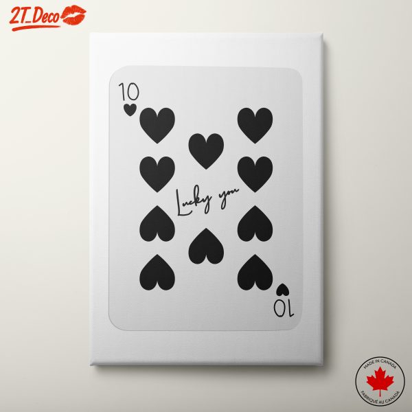 Playing Card With Lucky Hearts Design