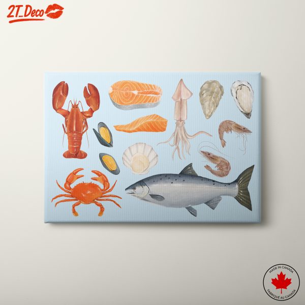 Colorful Abstract Food Art featuring Marine Life