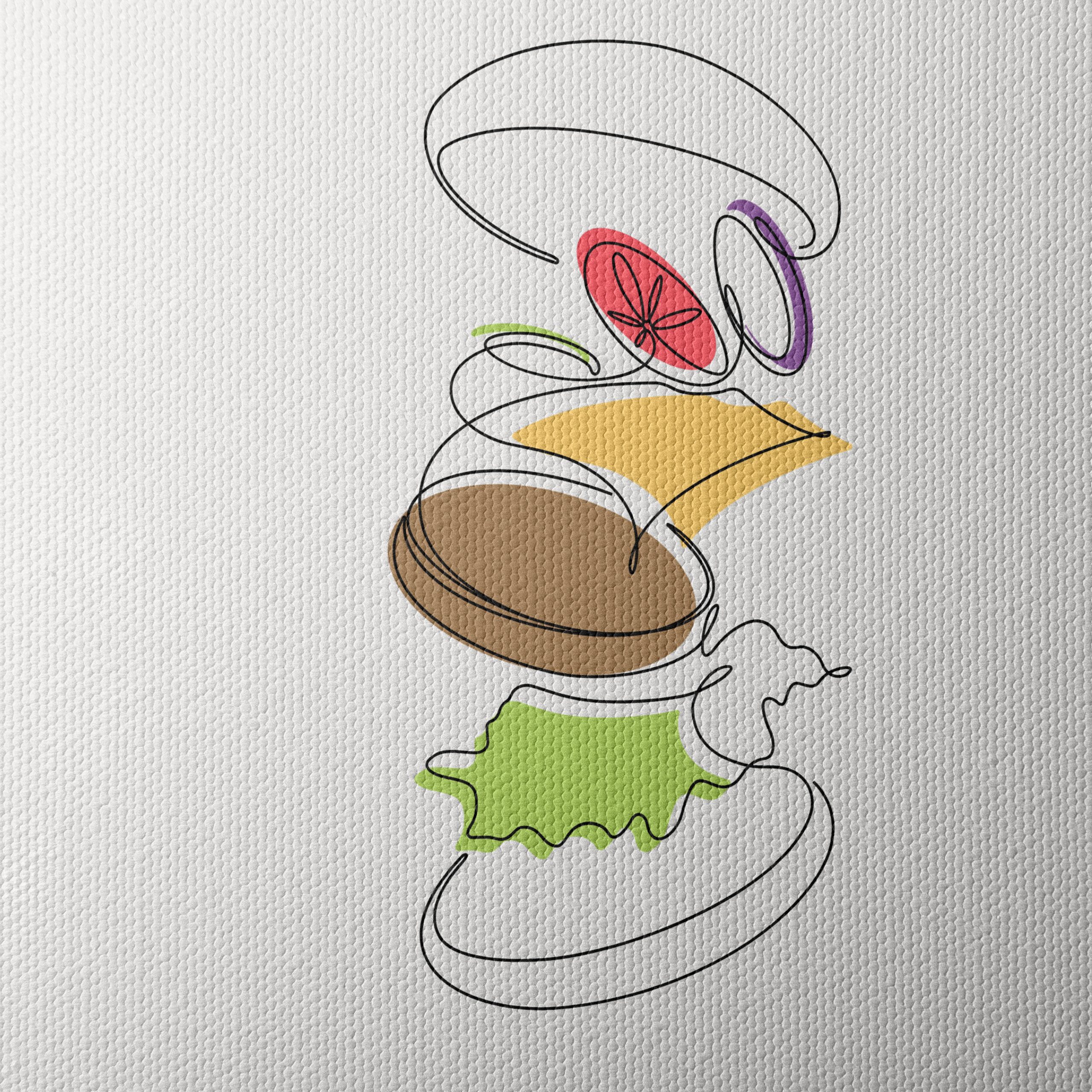 Stylized Burger Abstract Art - Image 4