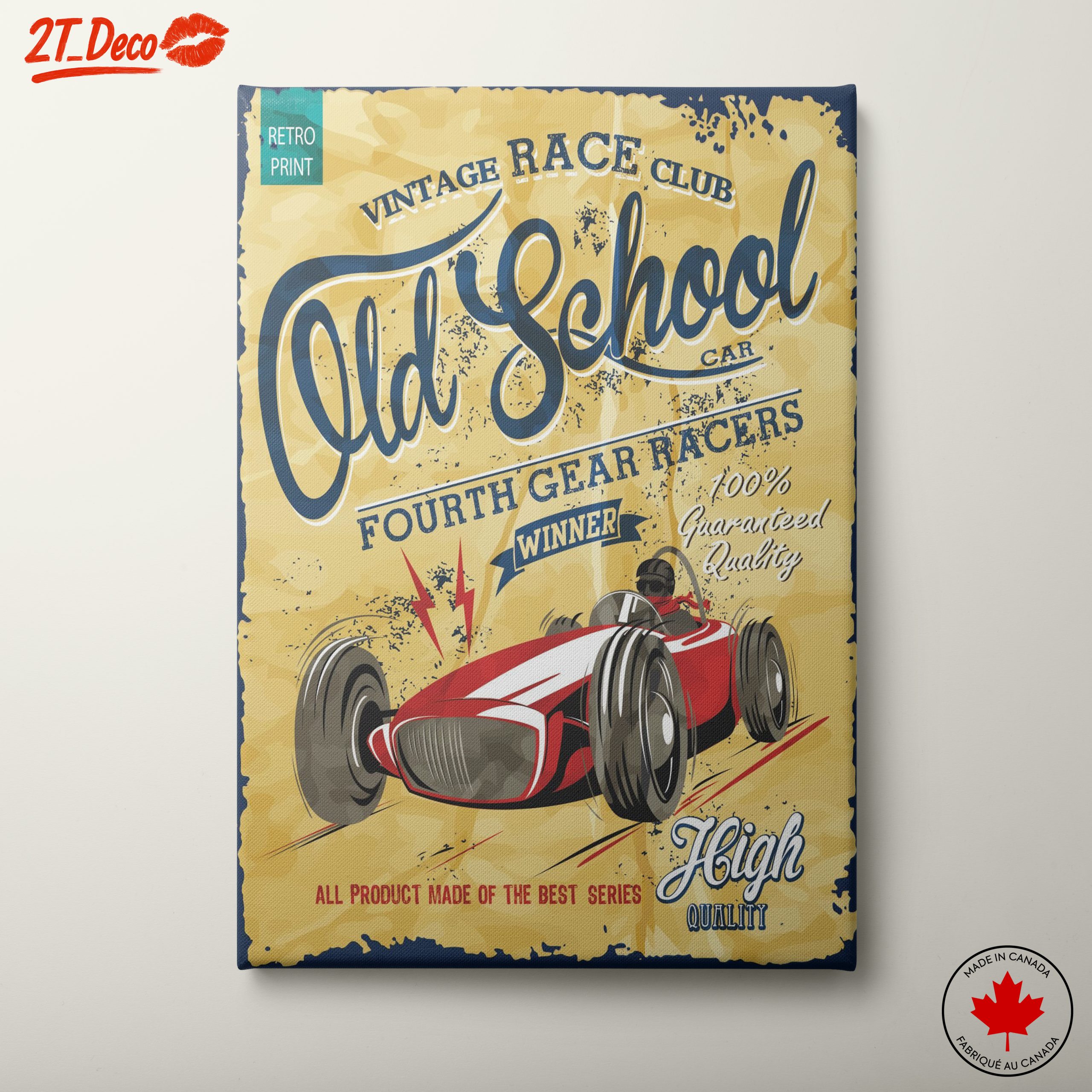 Vintage Race Car Old School Artwork