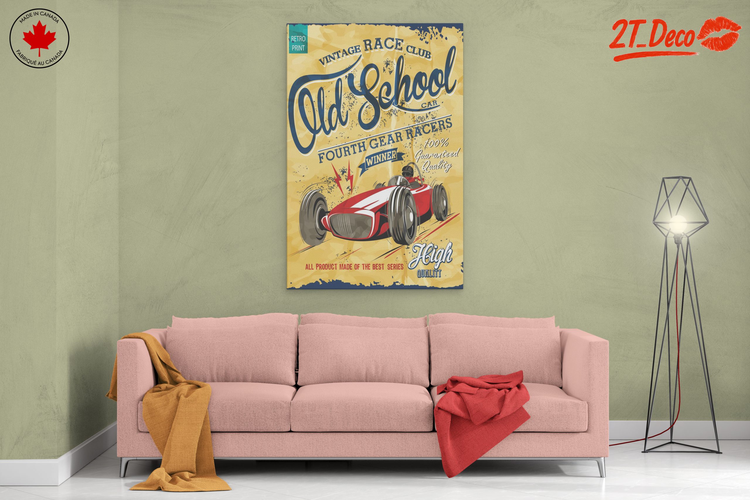 Vintage Race Car Old School Artwork - Image 2