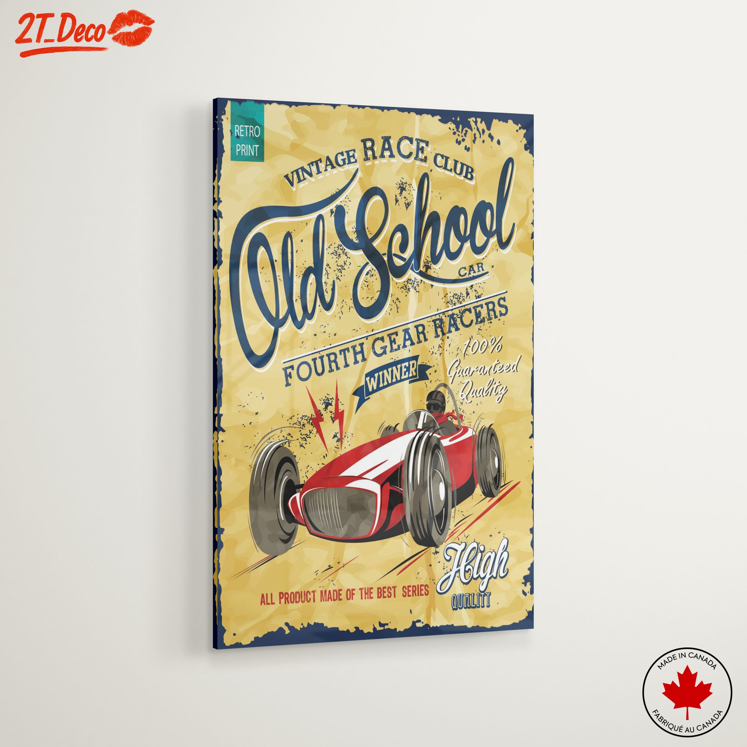 Vintage Race Car Old School Artwork - Image 6