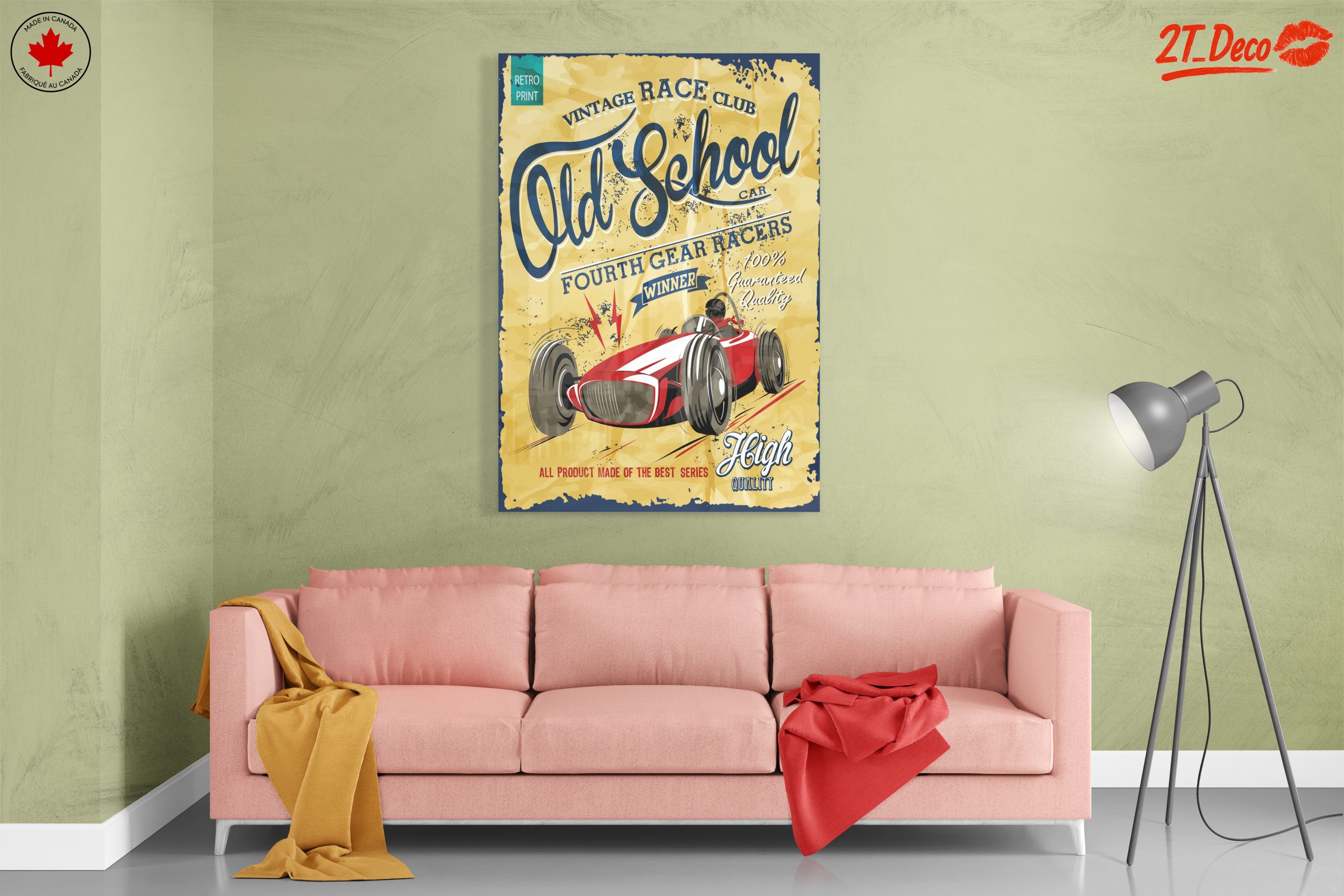 Vintage Race Car Old School Artwork - Image 7