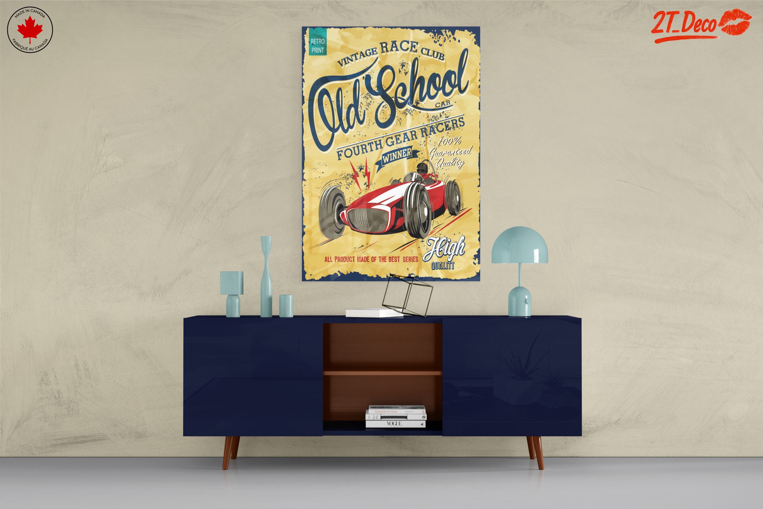Vintage Race Car Old School Artwork - Image 8