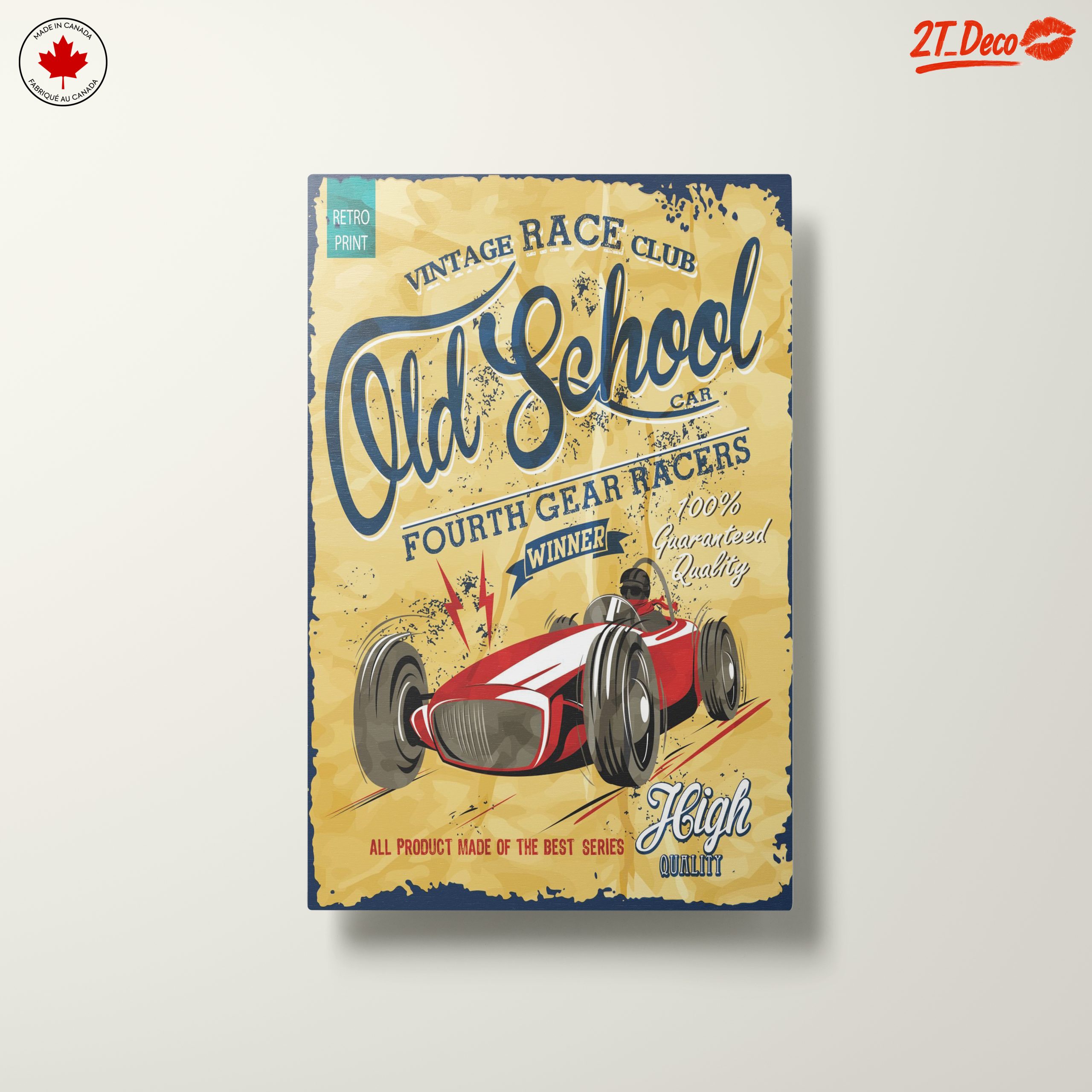 Vintage Race Car Old School Artwork - Image 10