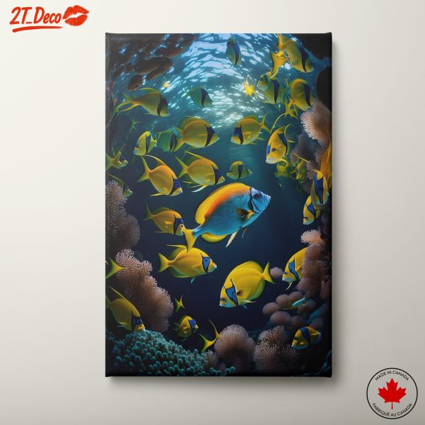 Vibrant Coral Reef Life with Colorful Fish