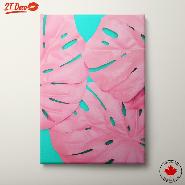 Vibrant Pink Leaves Art